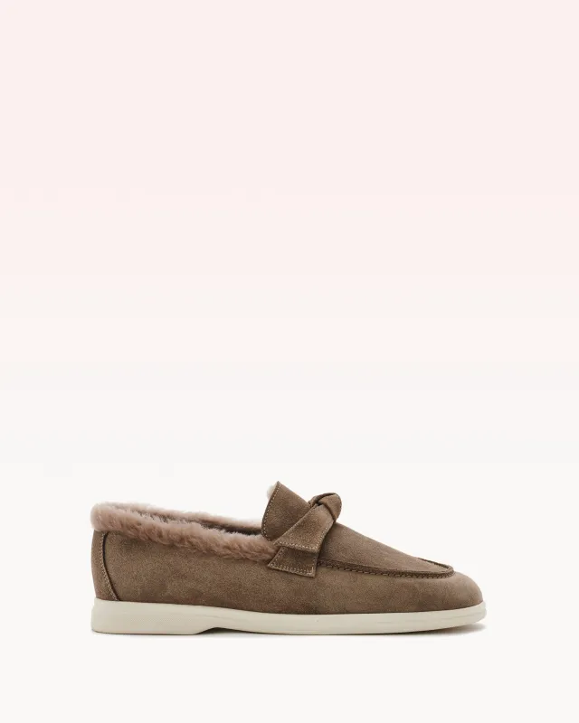 Clarita Shearling Slip On Semolina sold by Alexandre Birman