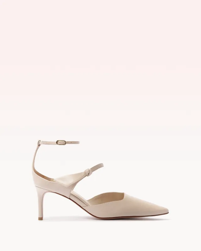 Clarita Asymmetric Sling Pump Shell sold by Alexandre Birman