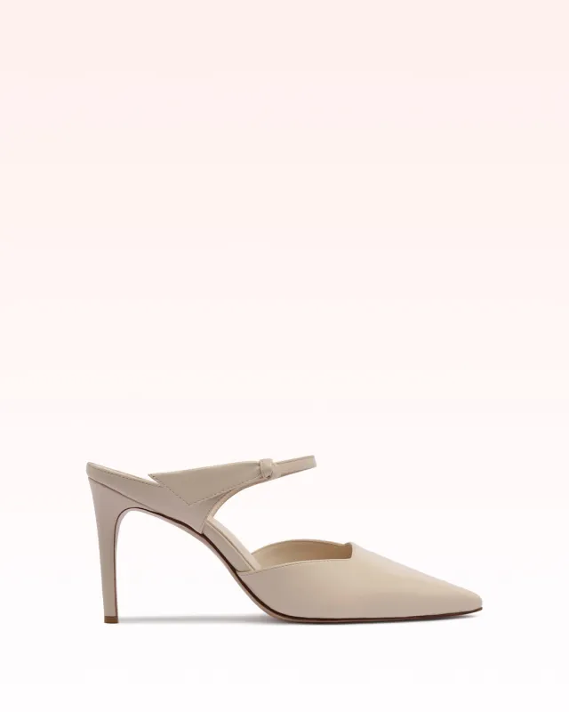 Clarita Asymmetric Sling Mule Shell sold by Alexandre Birman