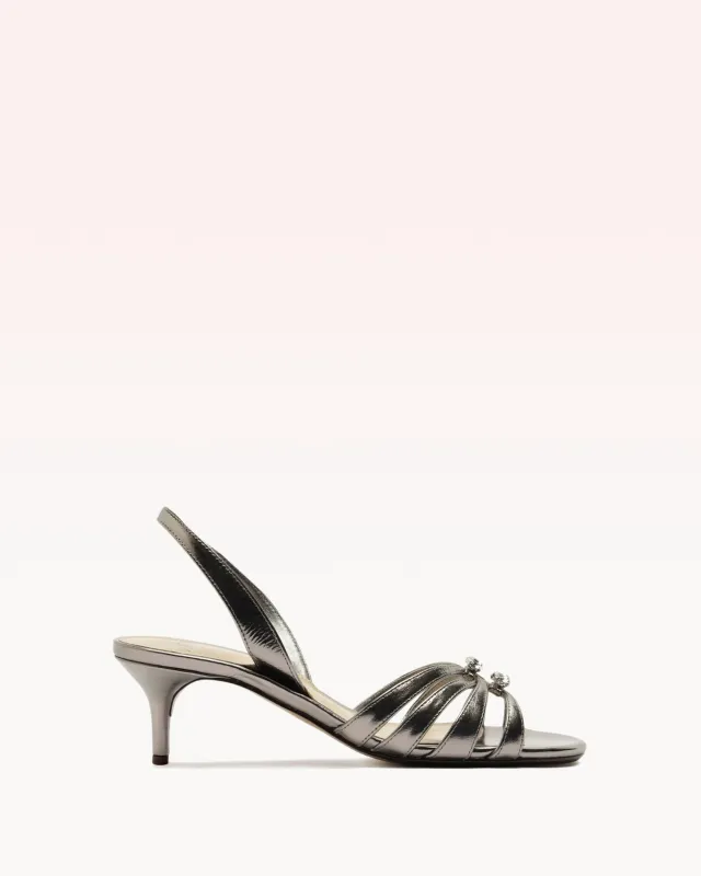 Noelle Kitten Sandal Graphite sold by Alexandre Birman