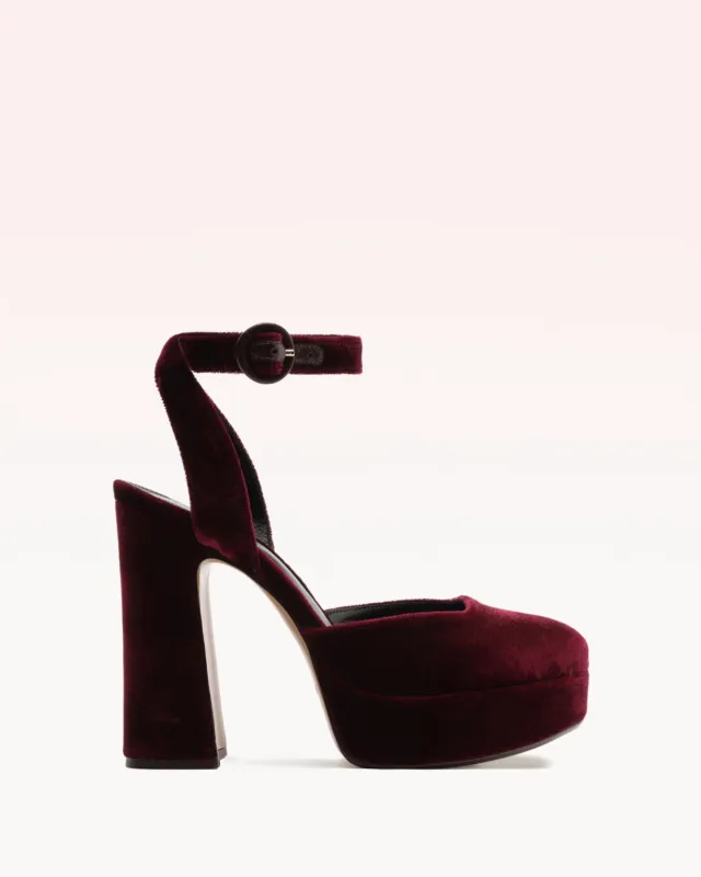 Vita Platform 120 Velvet Burgundy made by Alexandre Birman