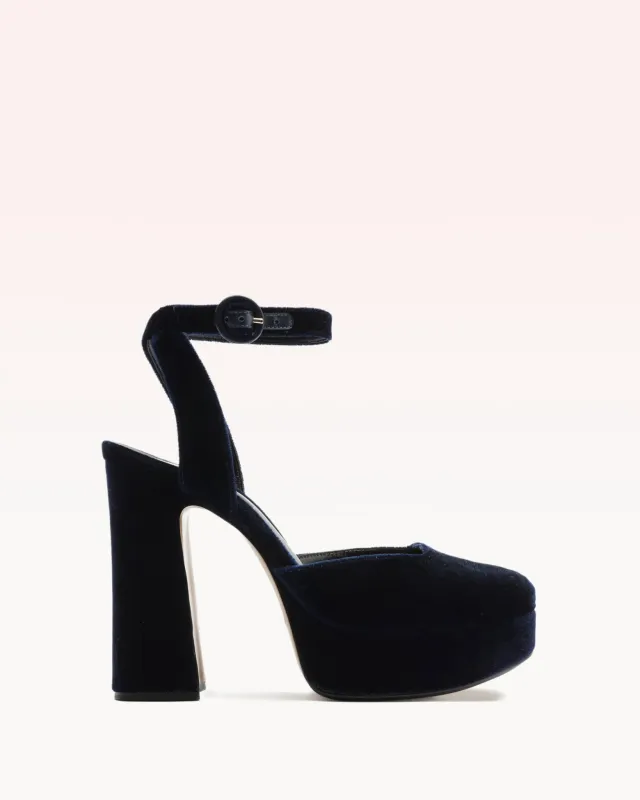 Vita Platform 120 Velvet Navy made by Alexandre Birman