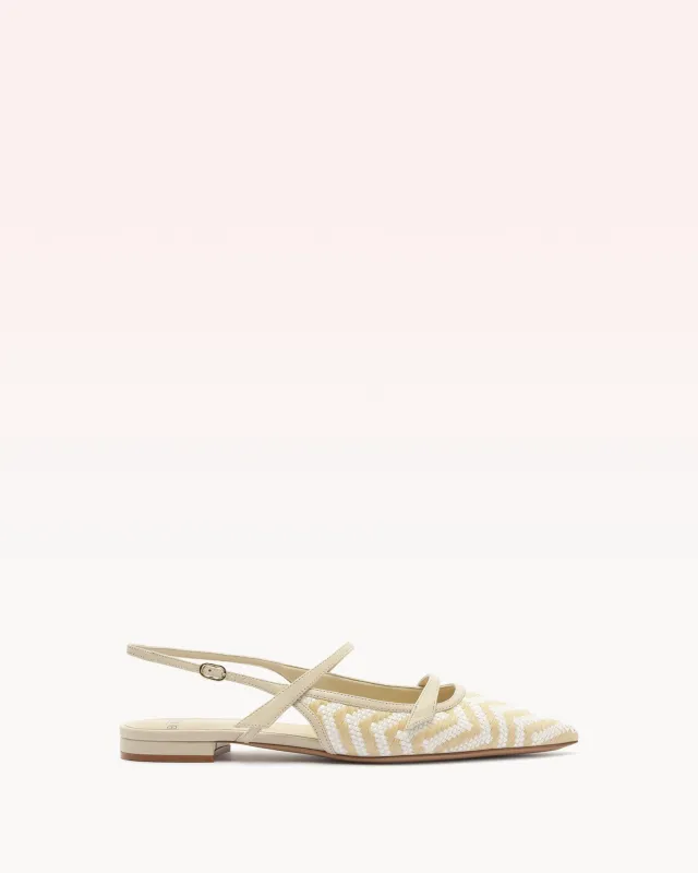 Tita Raffia Zig Flat Eggshell made by Alexandre Birman