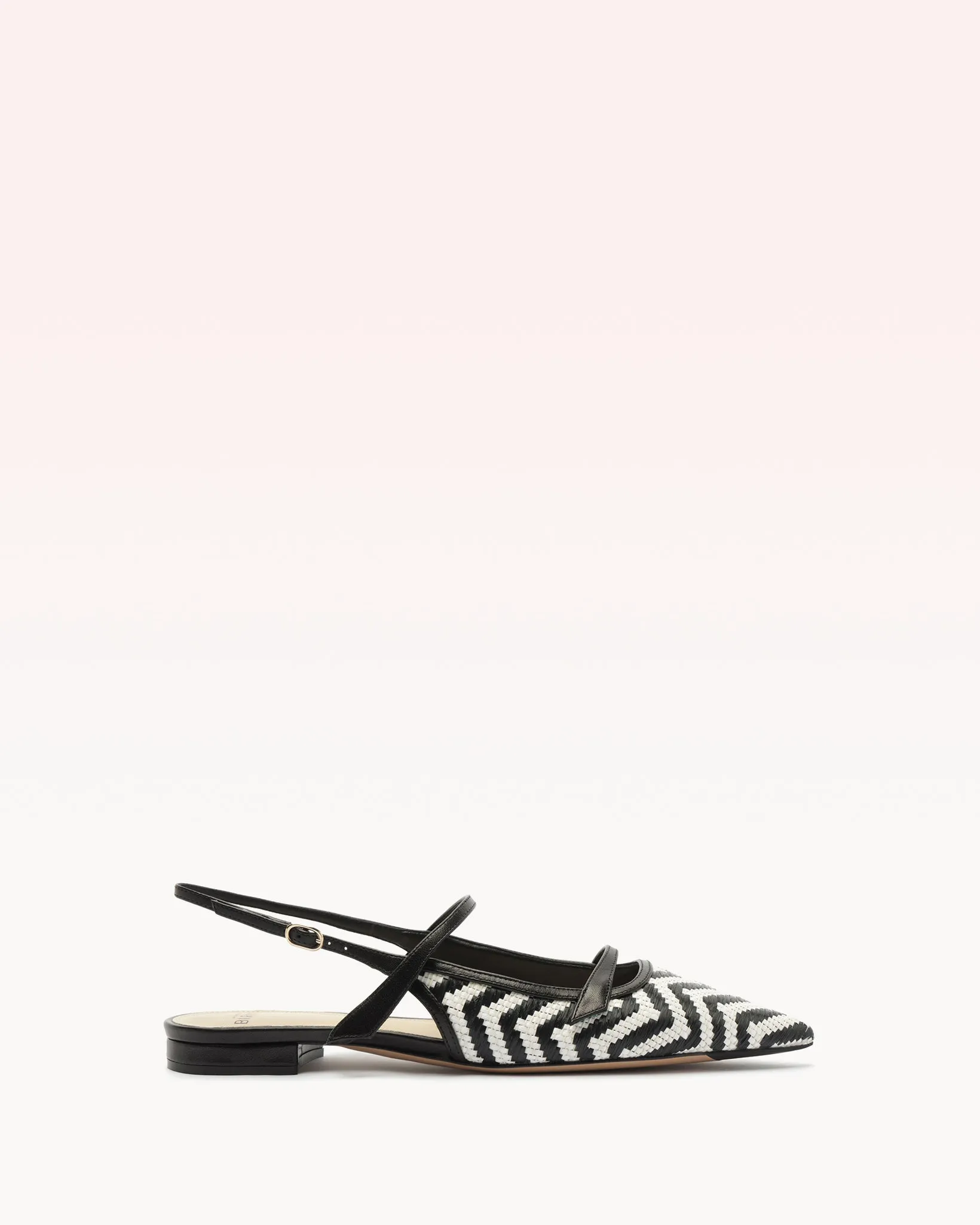 Tita Raffia Zig Flat Black sold by Alexandre Birman