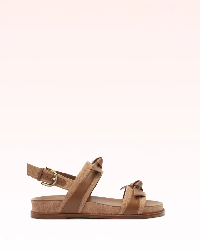 Clarita Raffia Sport Sandal Espresso made by Alexandre Birman