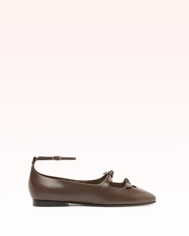 Slim Clarita Peep Ballerina Brown made by Alexandre Birman