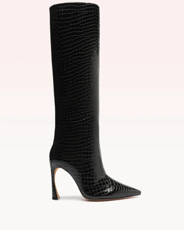 Kyra 100 Crocco Boot Black sold by Alexandre Birman