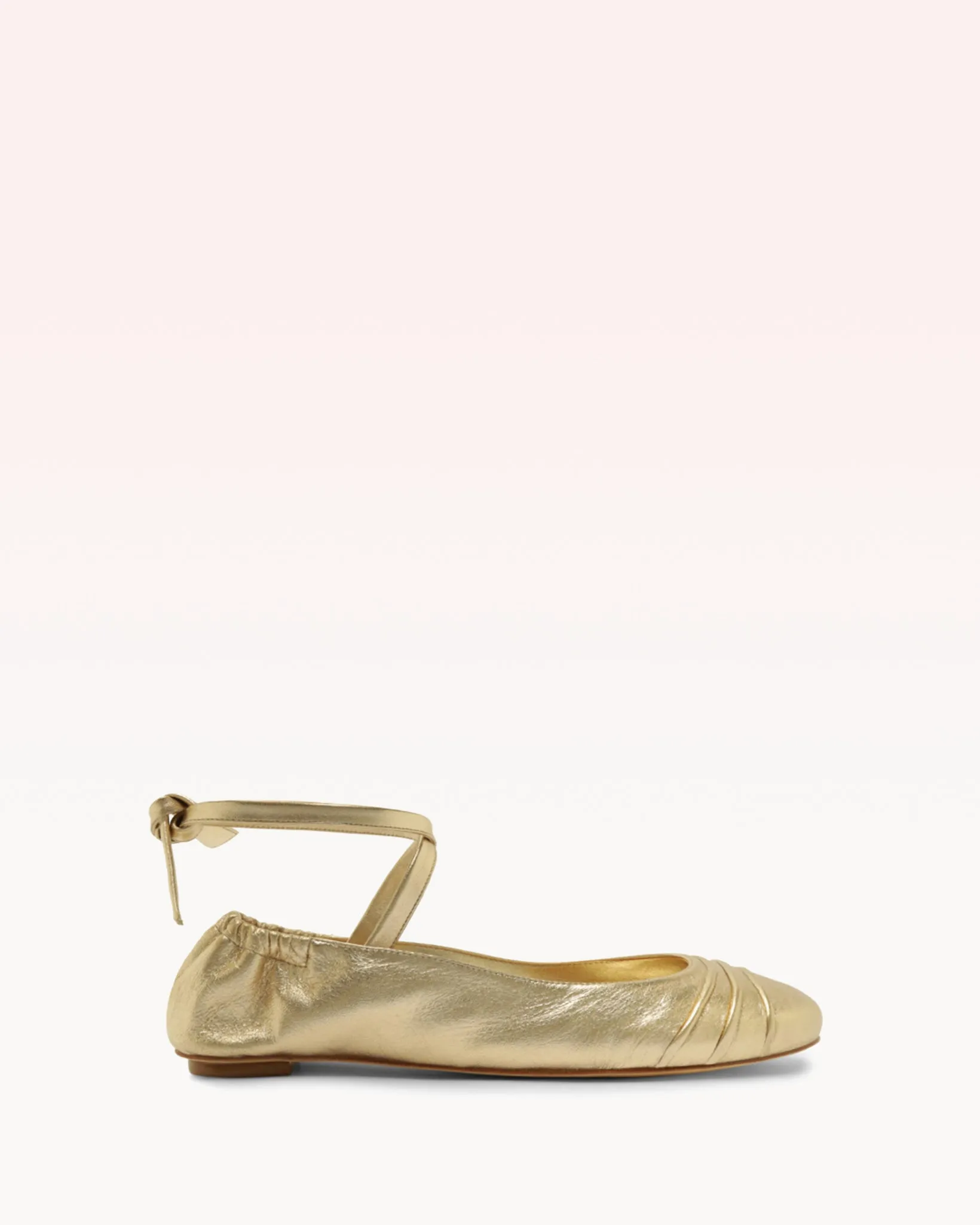 Clarita Ballet Flat Metallic Golden sold by Alexandre Birman