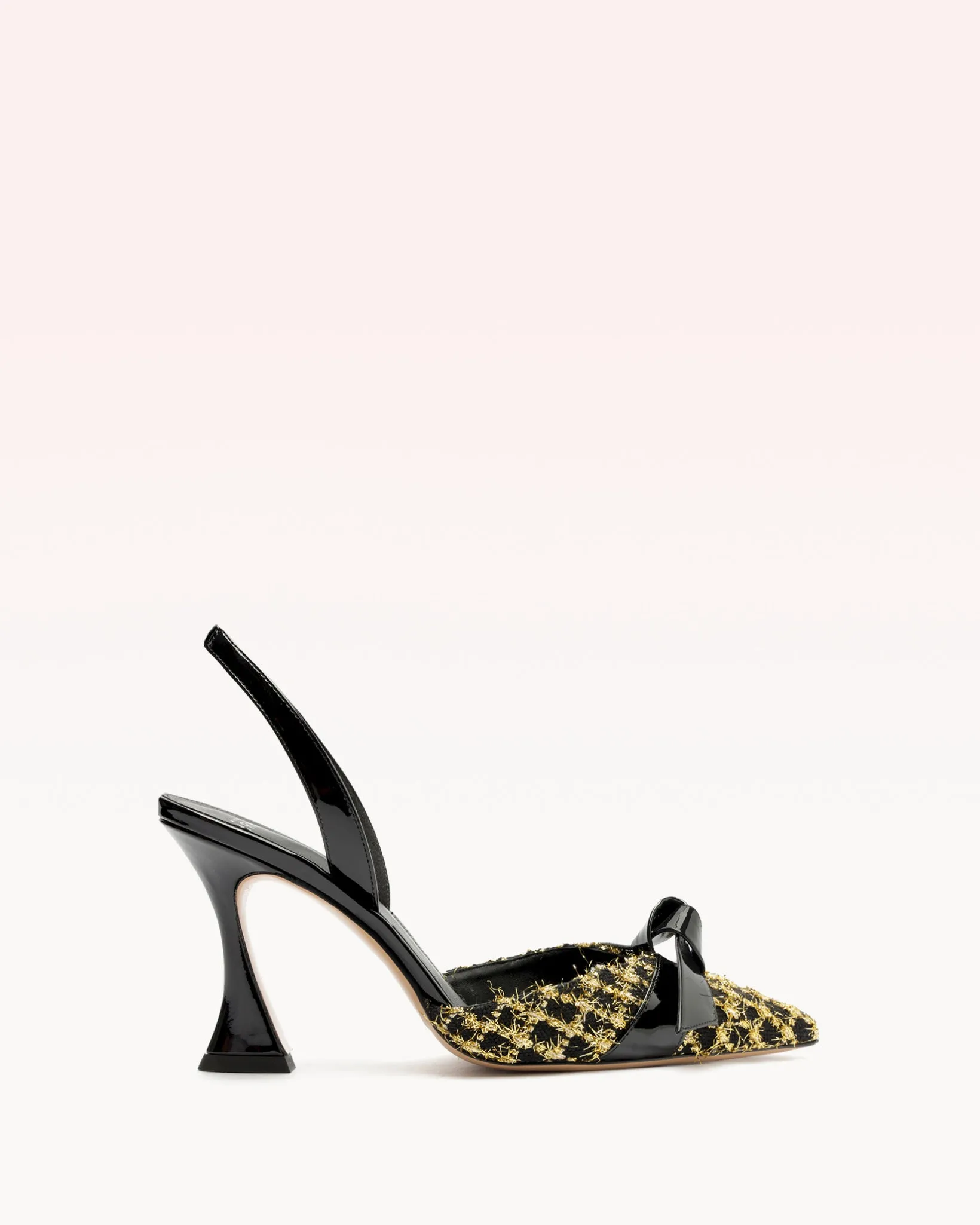 Clarita Bell Slingback 85 Tweed Oro sold by Alexandre Birman