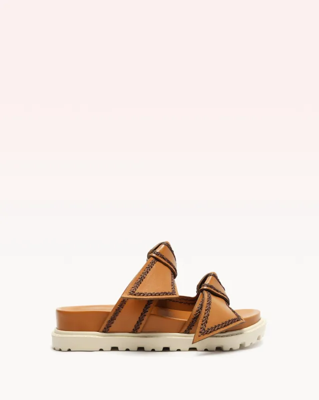 Asymmetric Clarita Sport Sandal Butterscotch sold by Alexandre Birman