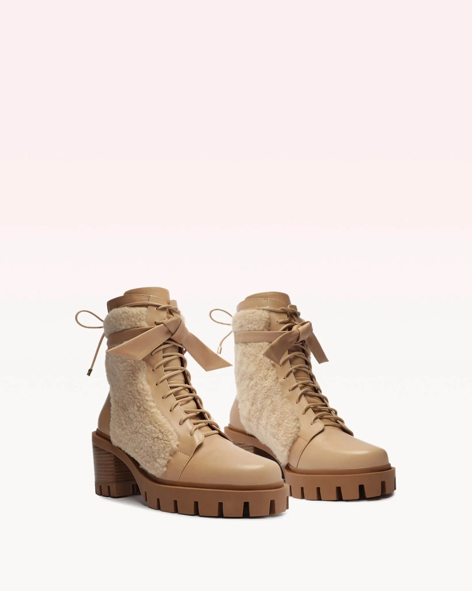 Shearling Clarita Combat Bootie 65 Beige sold by Alexandre Birman product image thumbnail 2