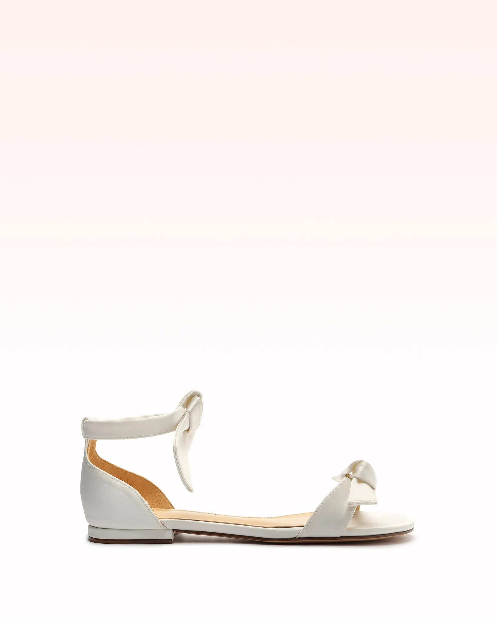 Clarita Flat Satin White sold by Alexandre Birman