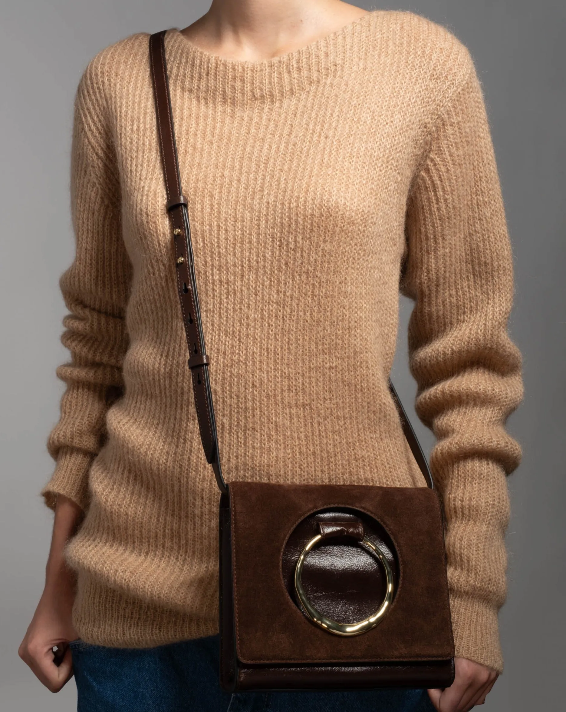 The Hunter Convertible Crossbody Bag- Chocolate sold by Alexis Bittar product image thumbnail 4