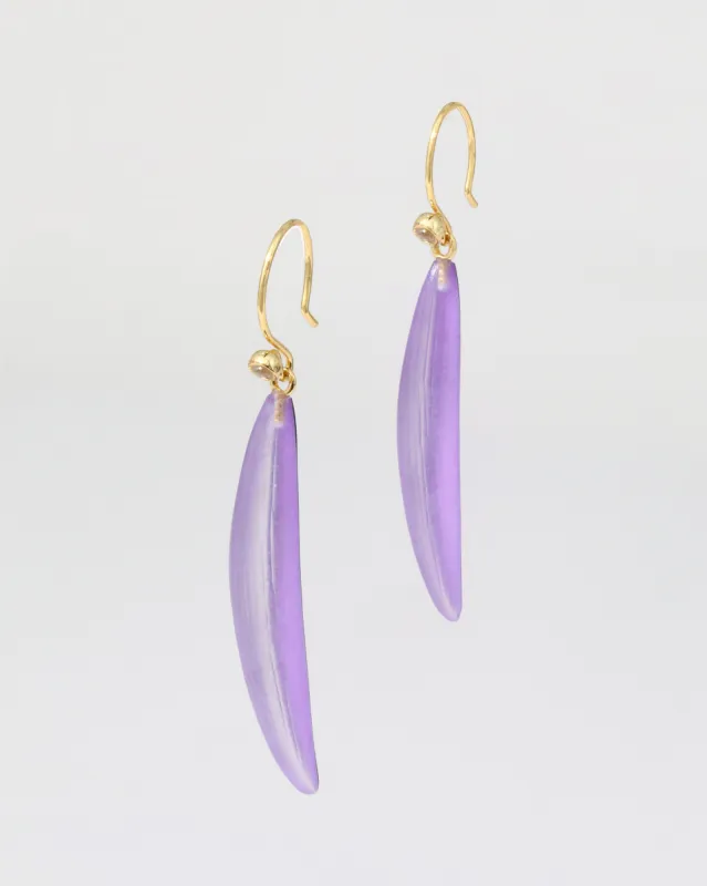 Lucite Sliver Wire Earring- Amethyst sold by Alexis Bittar