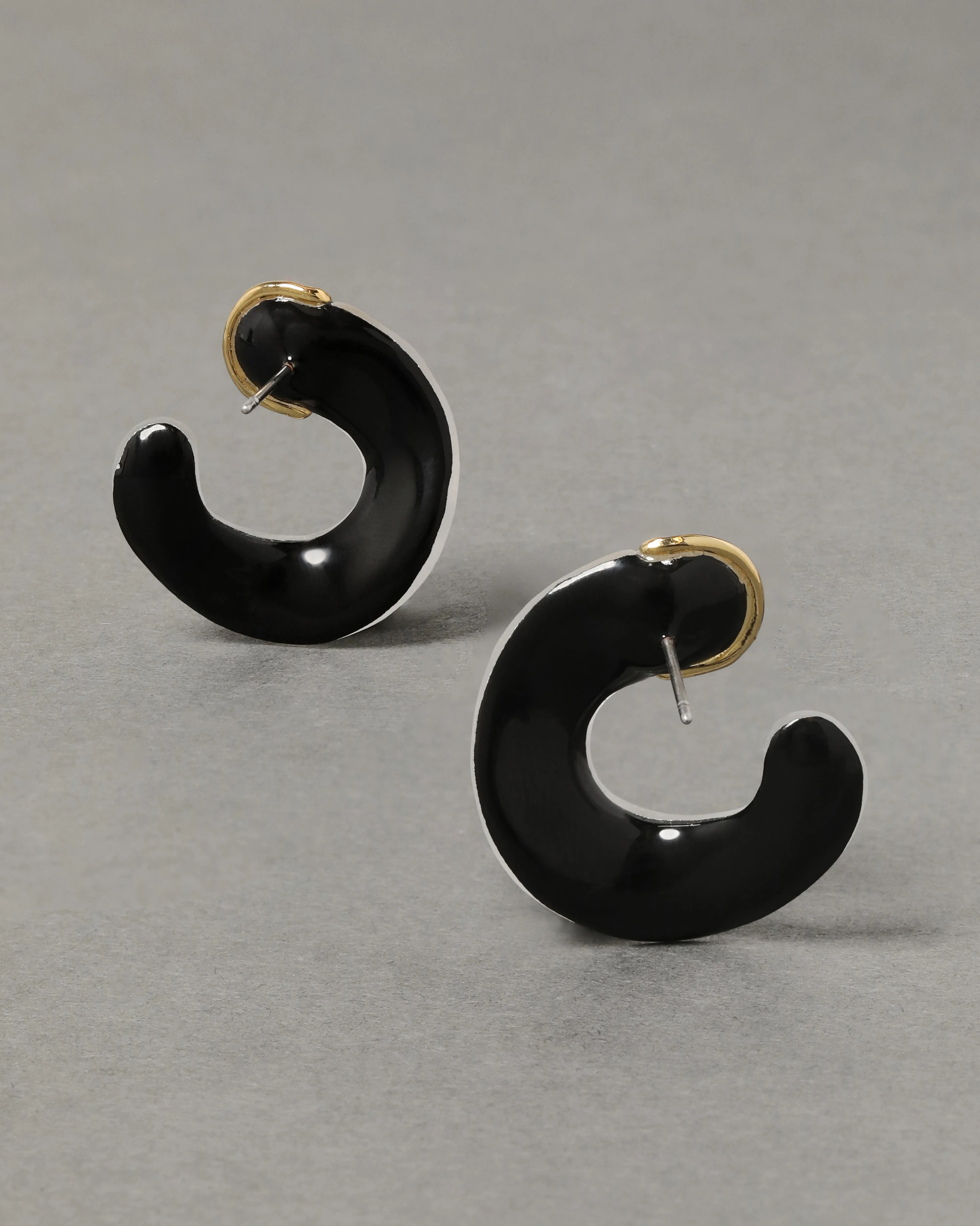 Lucite Small Molten Front Facing Hoop Earring - Silver sold by Alexis Bittar product image thumbnail 3