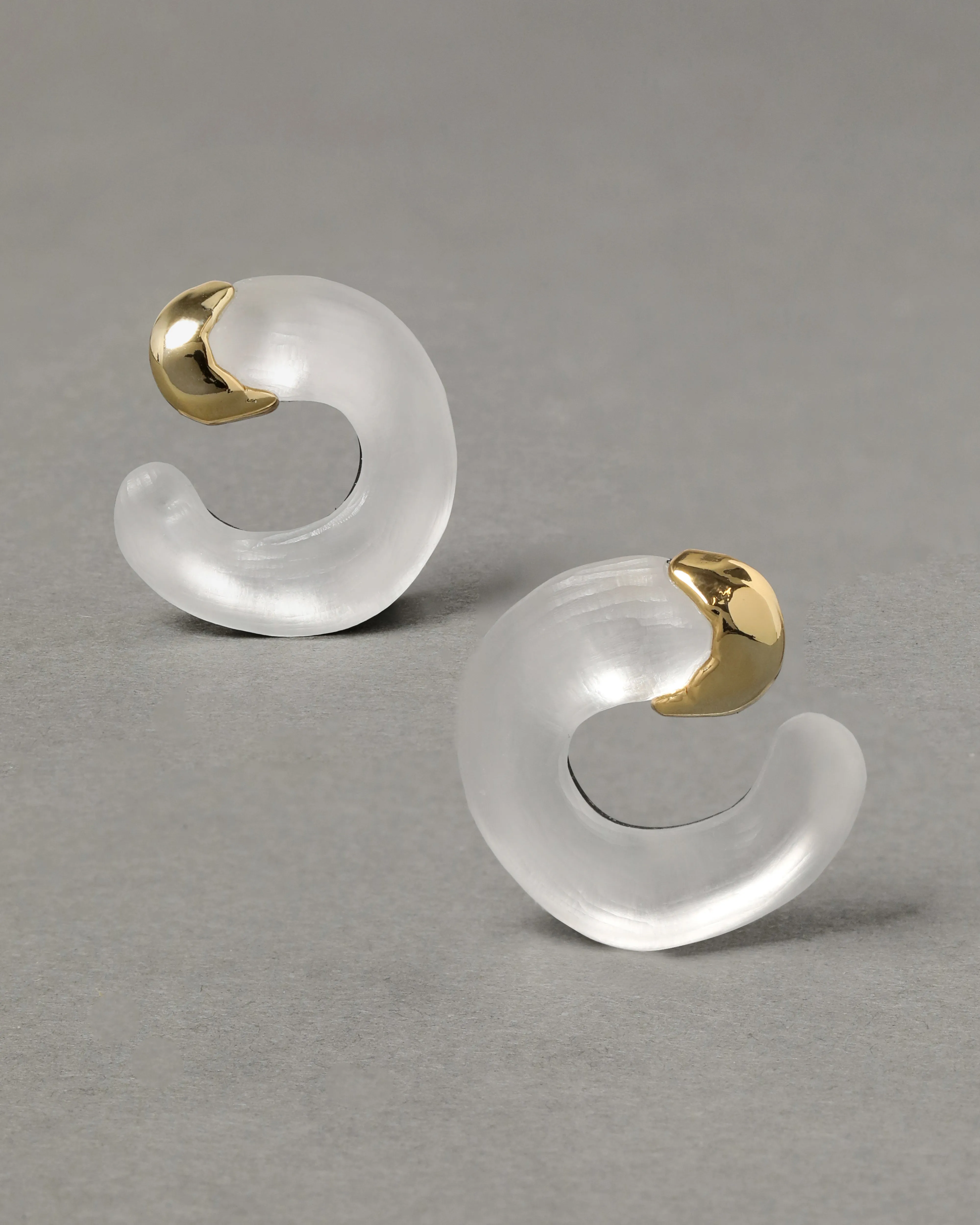 Lucite Small Molten Front Facing Hoop Earring - Silver sold by Alexis Bittar