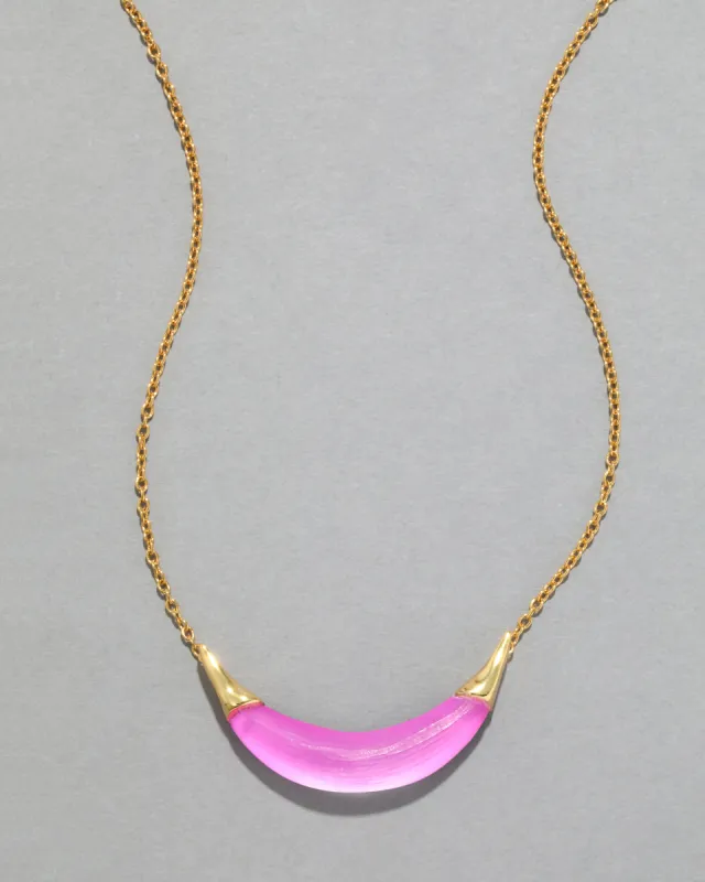 Gold Capped Crescent Lucite Necklace- Azalea sold by Alexis Bittar