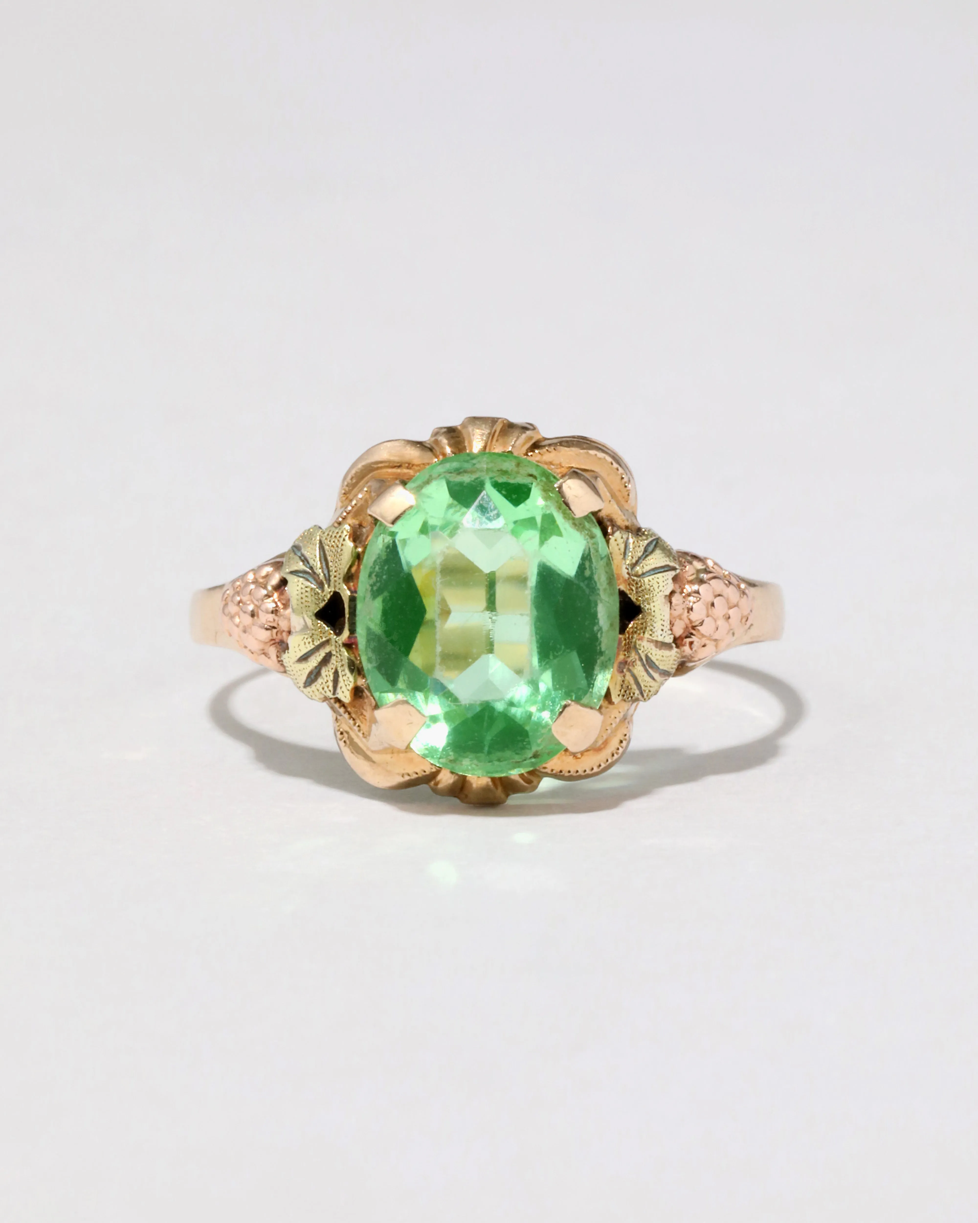 Antique 10k Yellow & Rose Gold Oval Old Mine Cut Paraiba Glass Ring sold by Alexis Bittar product image thumbnail 2