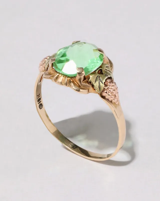 Antique 10k Yellow & Rose Gold Oval Old Mine Cut Paraiba Glass Ring sold by Alexis Bittar