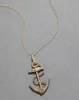 Antique 1880s 14k Two Tone Gold Anchor Pendant Necklace sold by Alexis Bittar