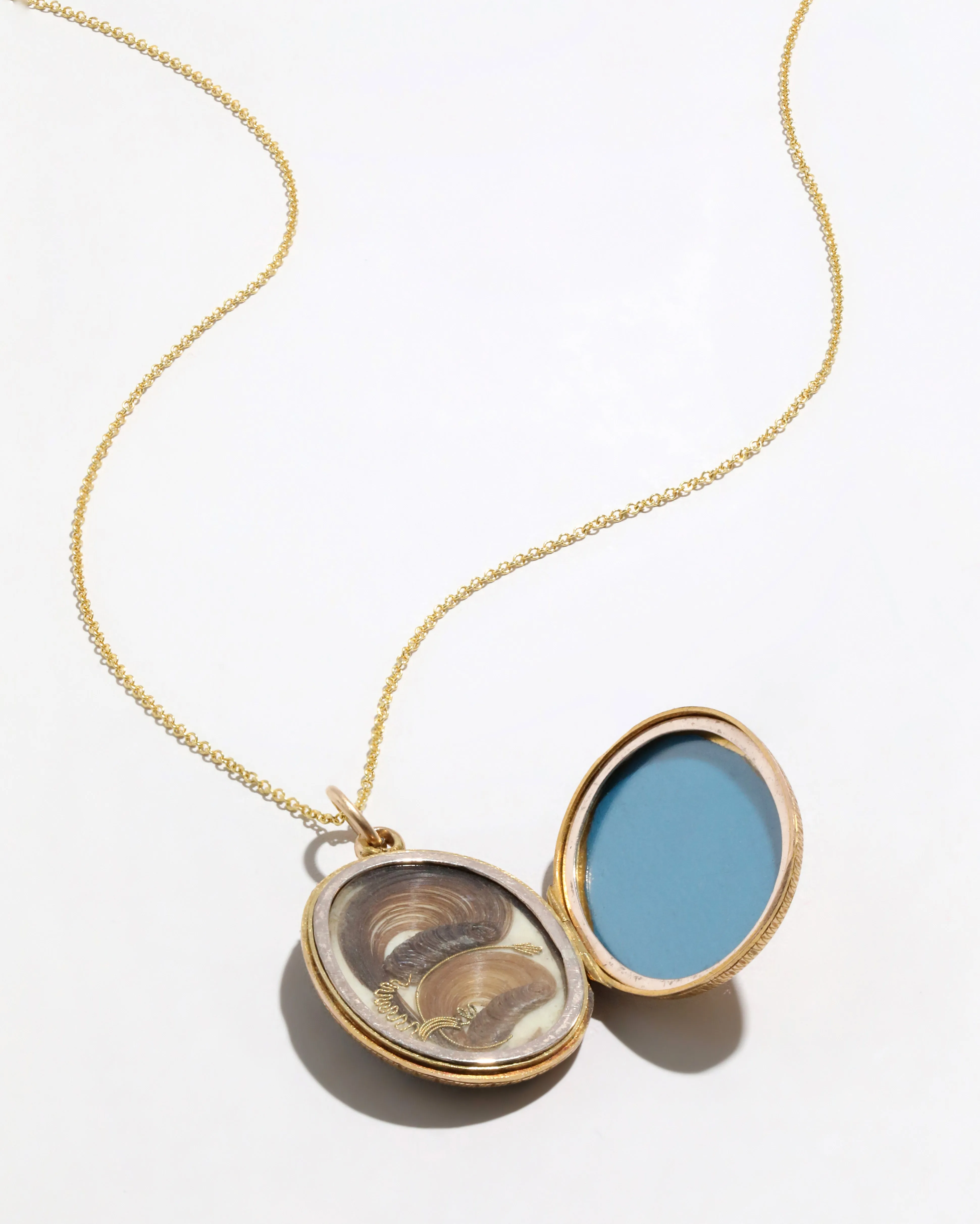 Antique 14k Gold and Enamel Mourning Locket Necklace with Cross and Hair Art sold by Alexis Bittar product image thumbnail 3