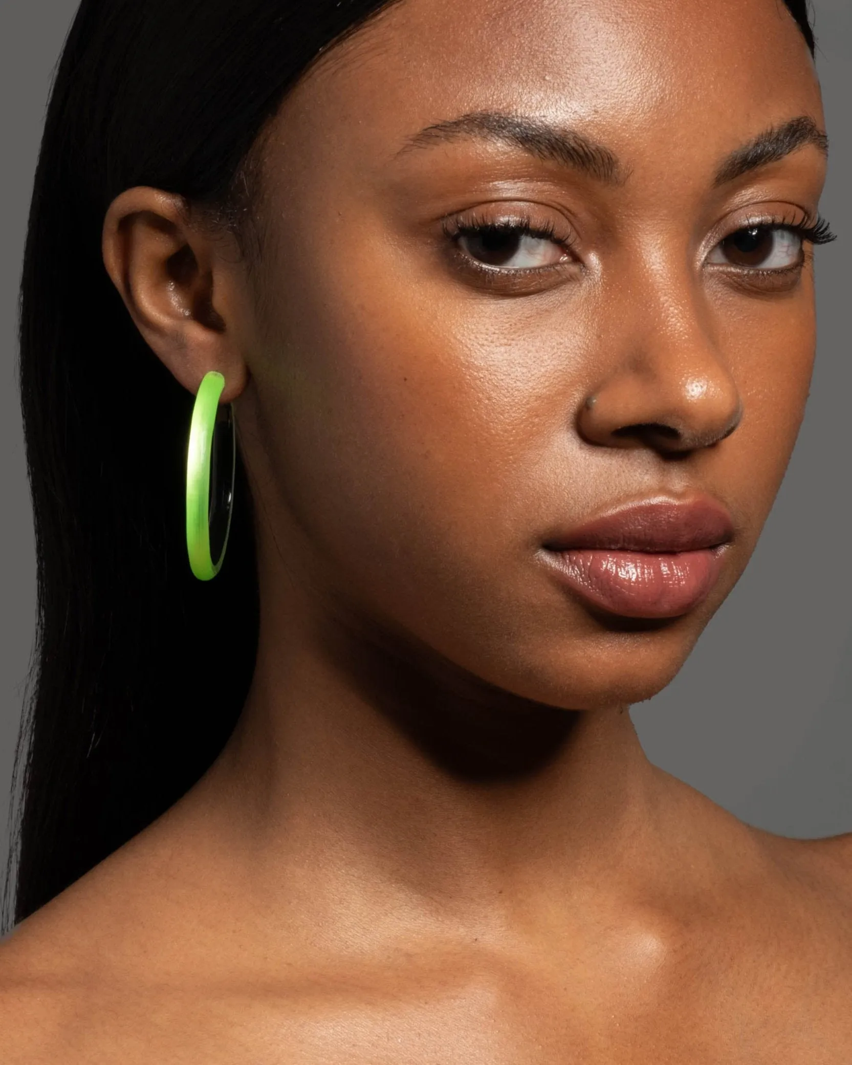 Skinny Lucite Hoop Earring- Neon Green sold by Alexis Bittar product image thumbnail 2