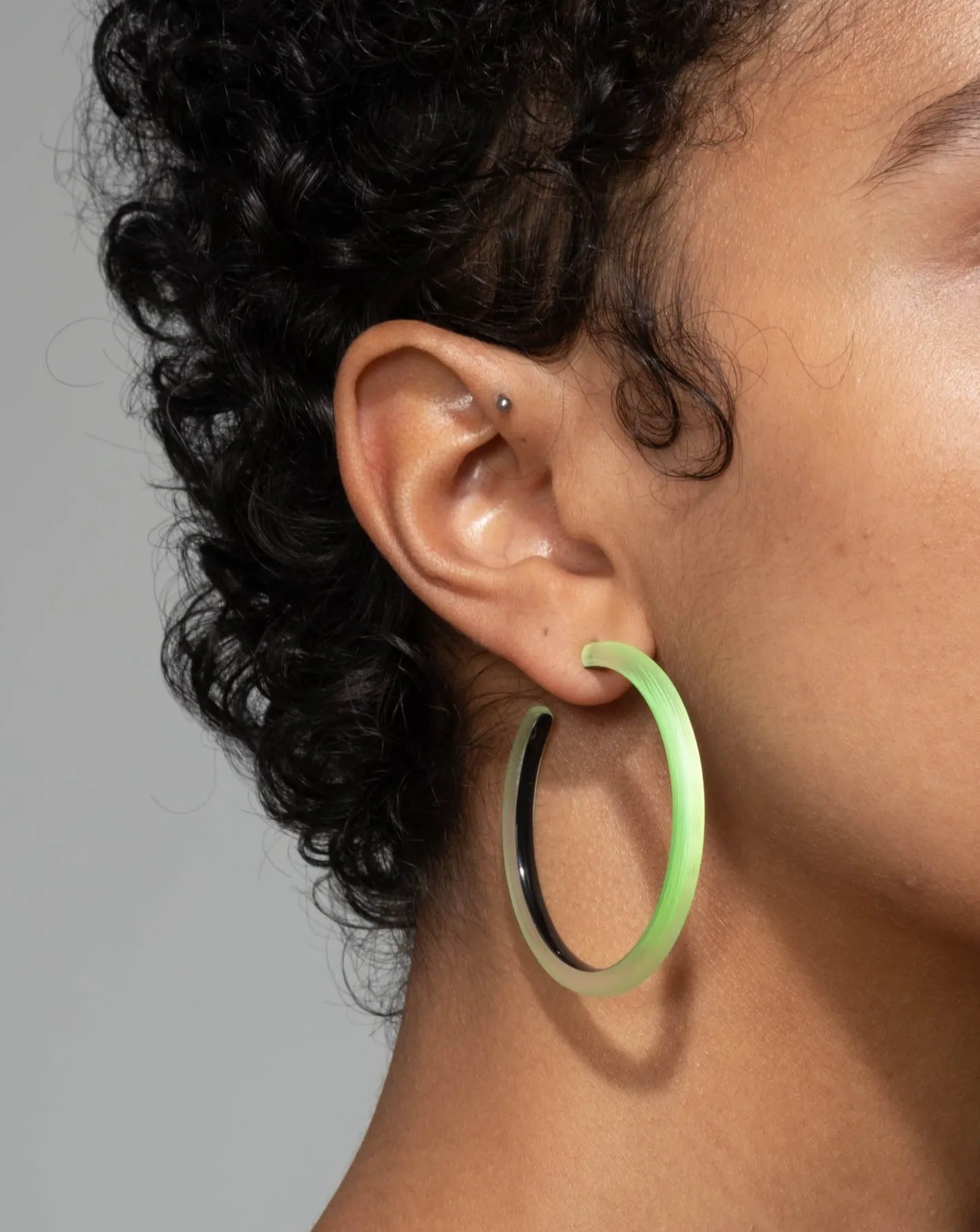 Skinny Lucite Hoop Earring- Neon Green sold by Alexis Bittar product image thumbnail 3