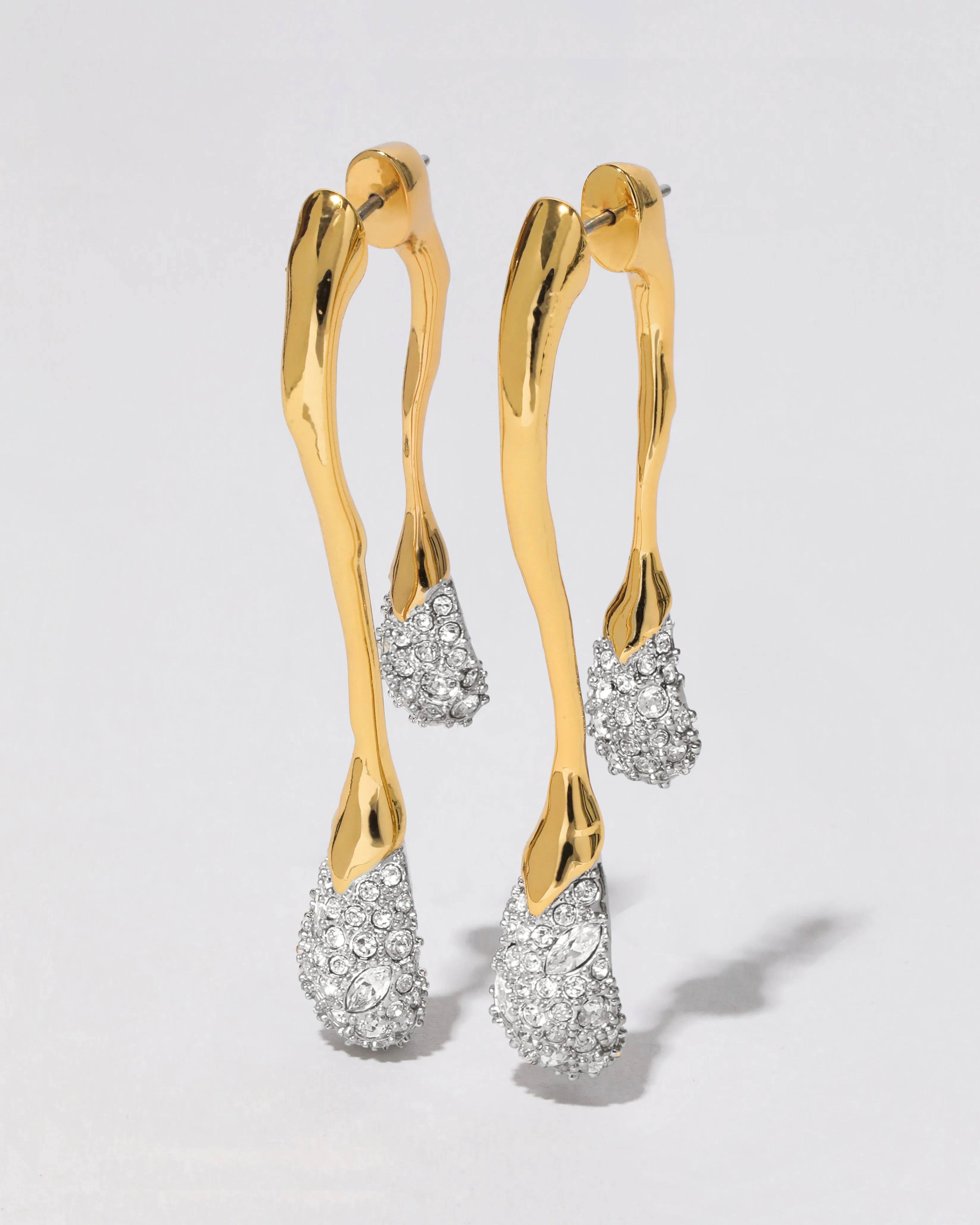 Solanales Crystal Front Back Double Drop Earring- Gold sold by Alexis Bittar