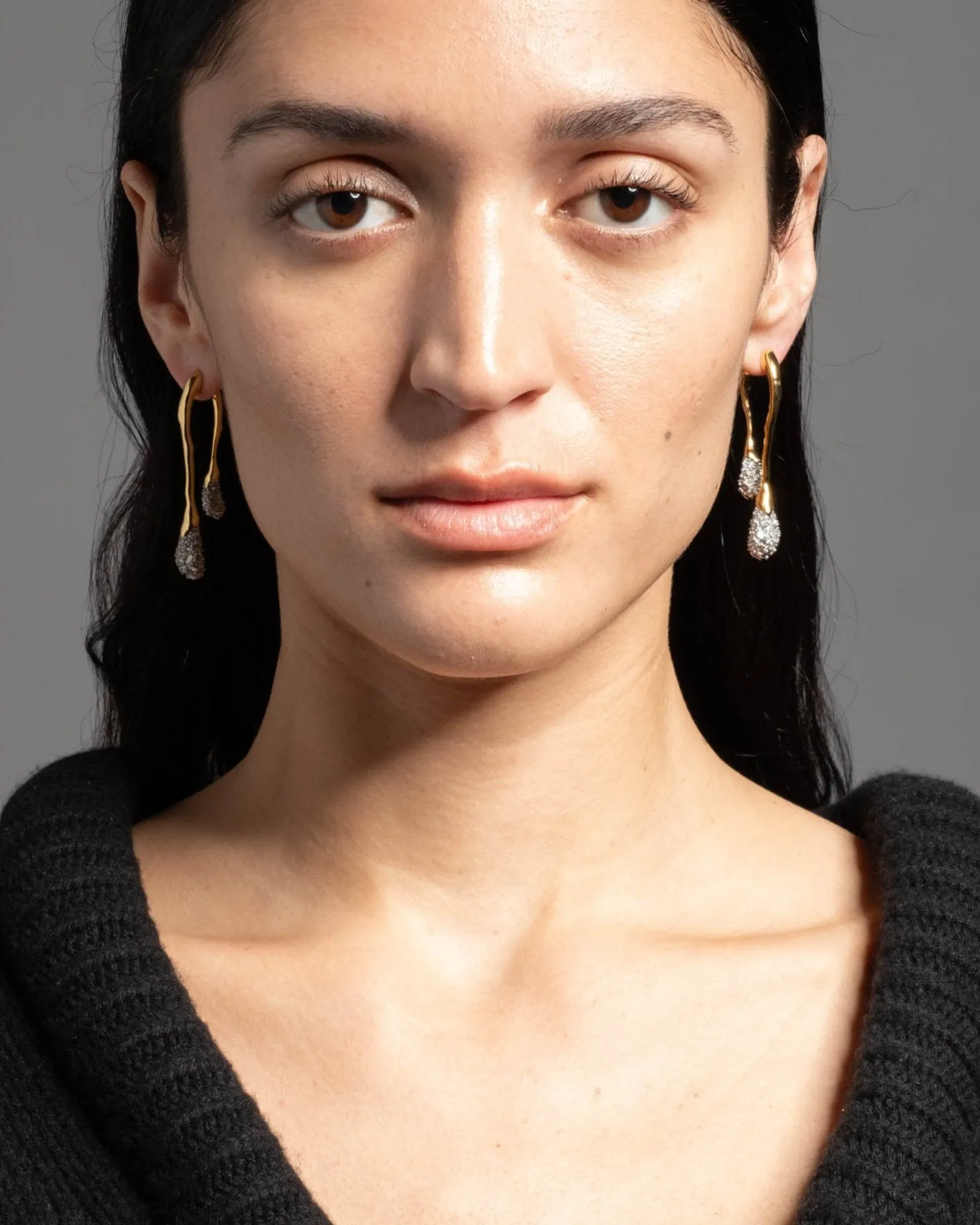 Solanales Crystal Front Back Double Drop Earring- Gold sold by Alexis Bittar product image thumbnail 2