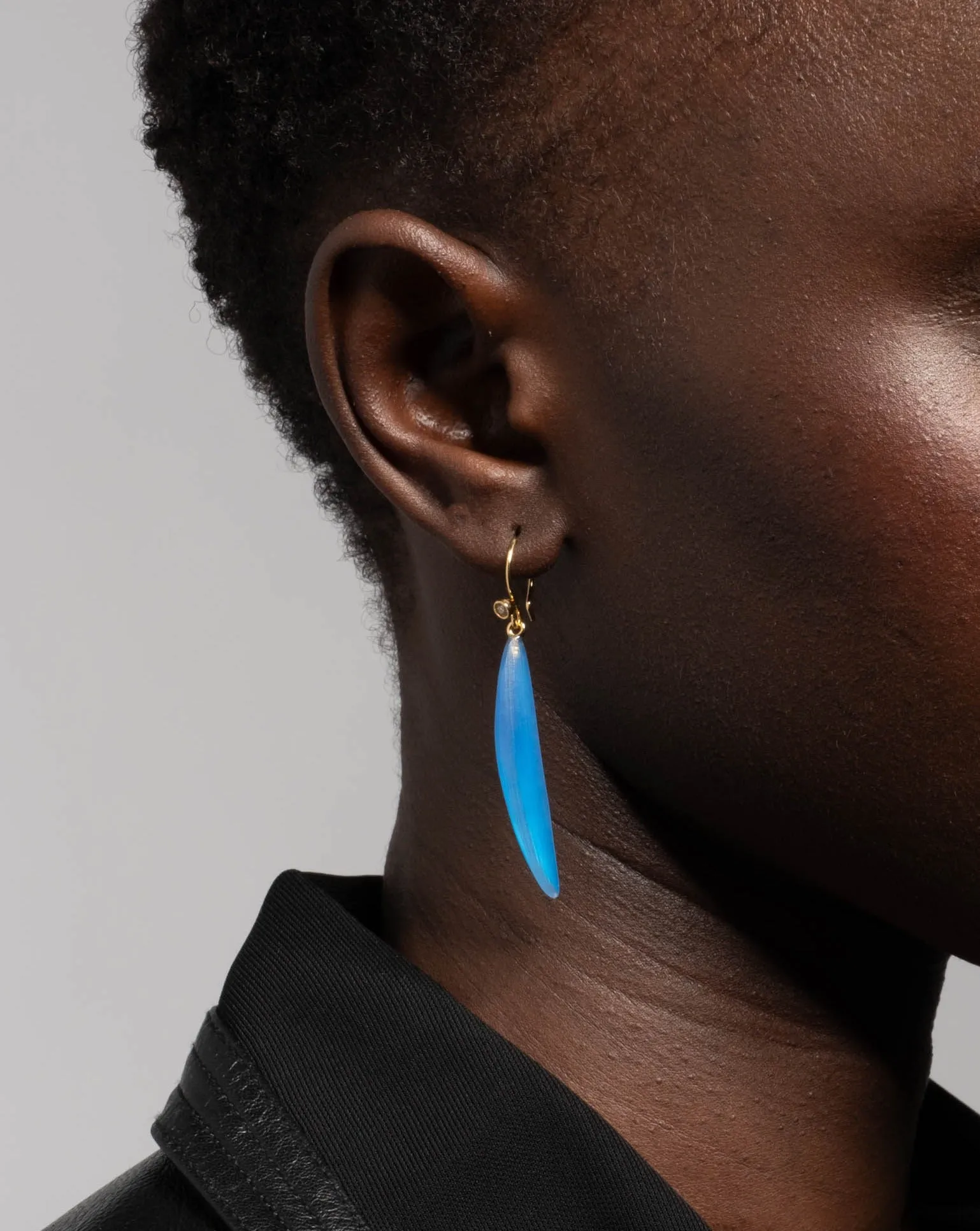 Lucite Sliver Wire Earring- Cerulean sold by Alexis Bittar