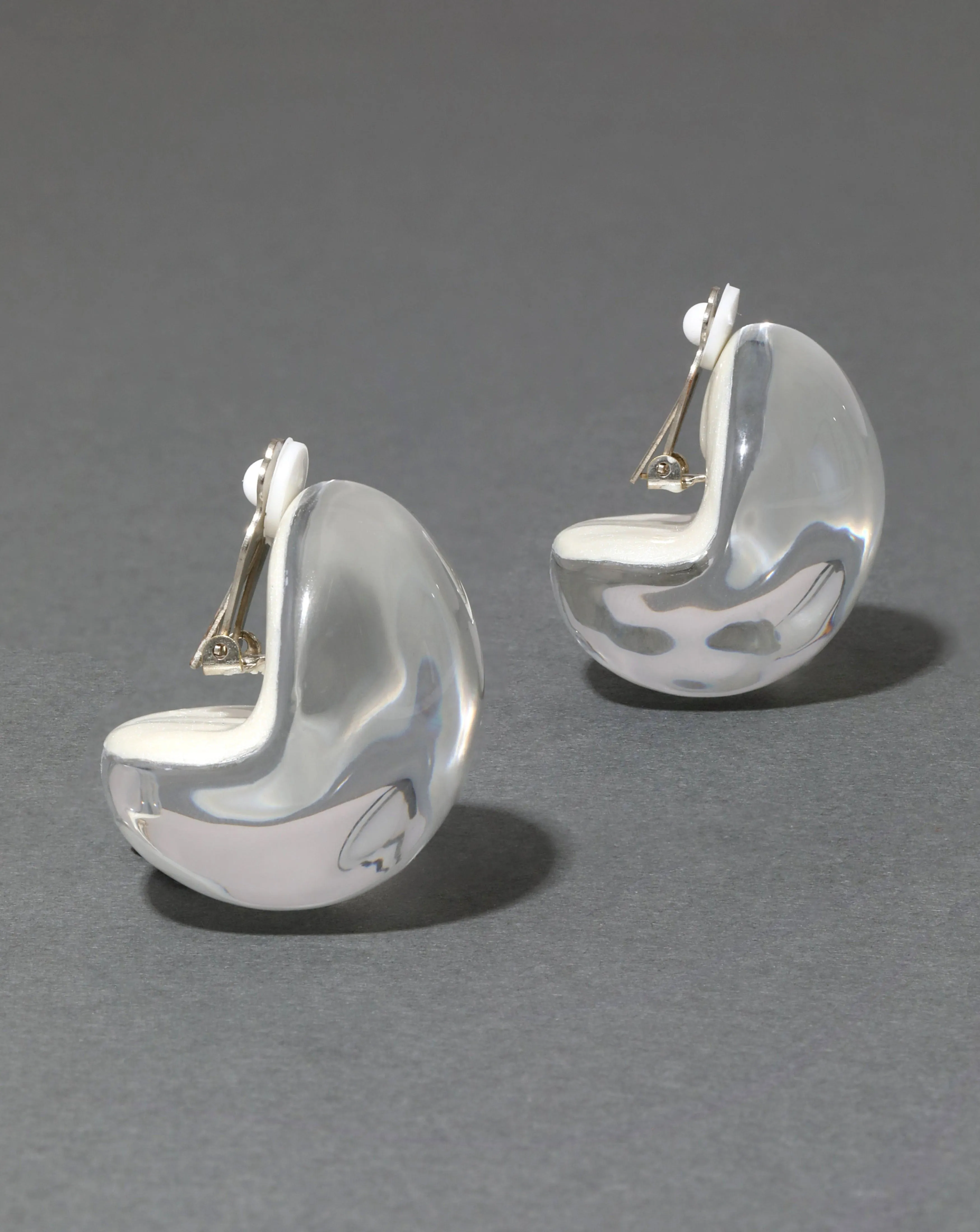 Liquid Lucite Orb Clip Earring- Polished Silver sold by Alexis Bittar product image thumbnail 4