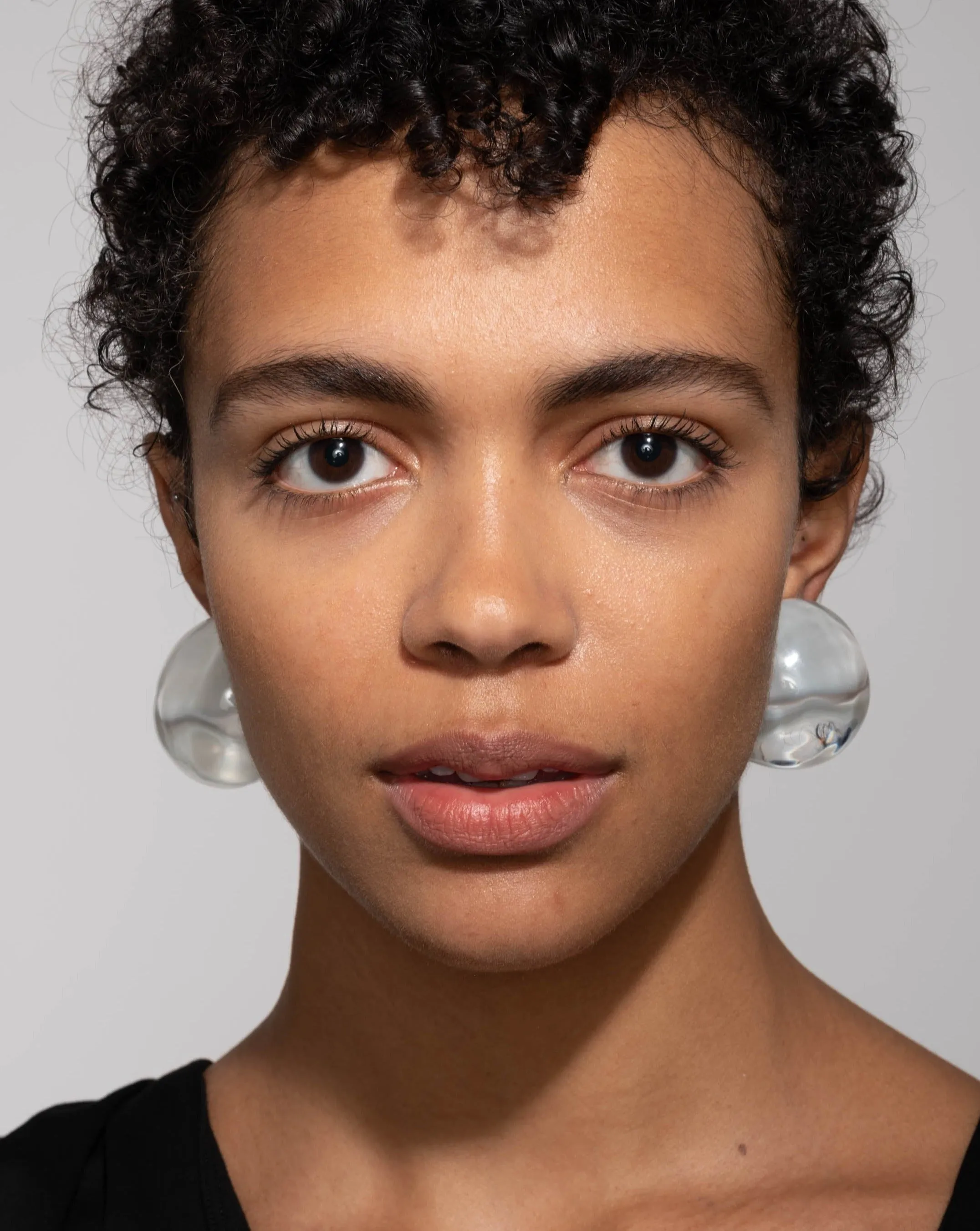 Liquid Lucite Orb Clip Earring- Polished Silver sold by Alexis Bittar product image thumbnail 5