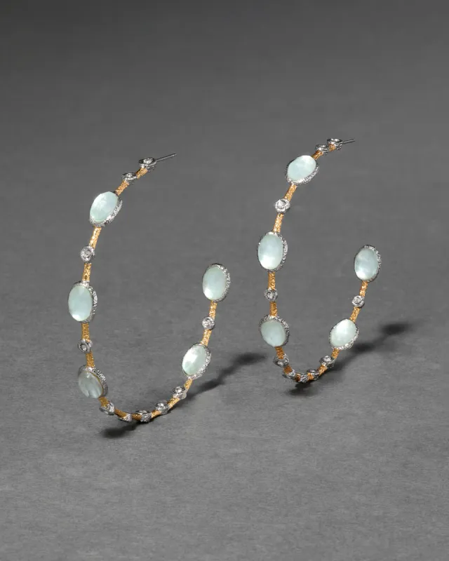 Archive Byzantine Aquamarine Hoop Earring sold by Alexis Bittar