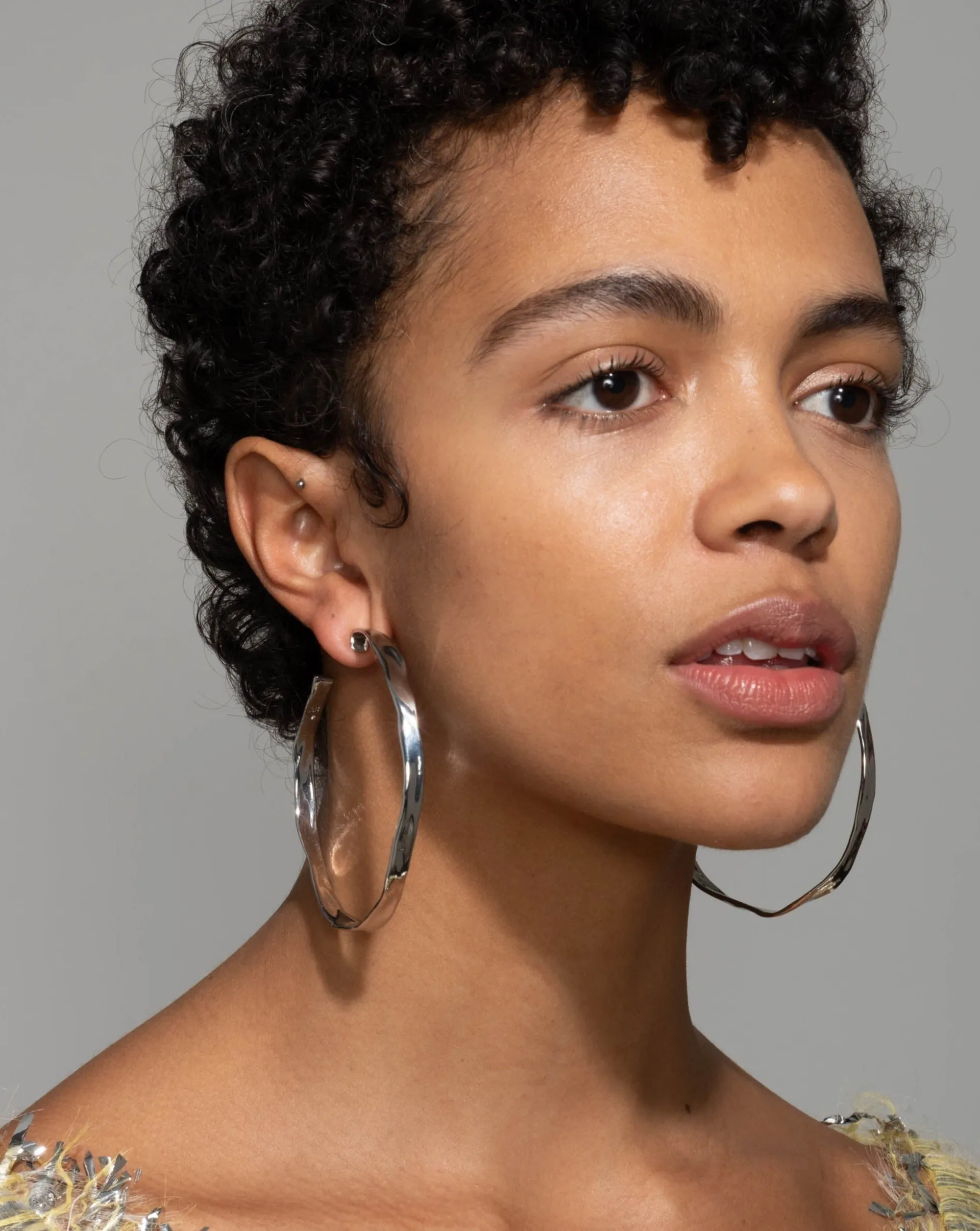 Molten Silver X-Large Hoop Earring sold by Alexis Bittar product image thumbnail 3