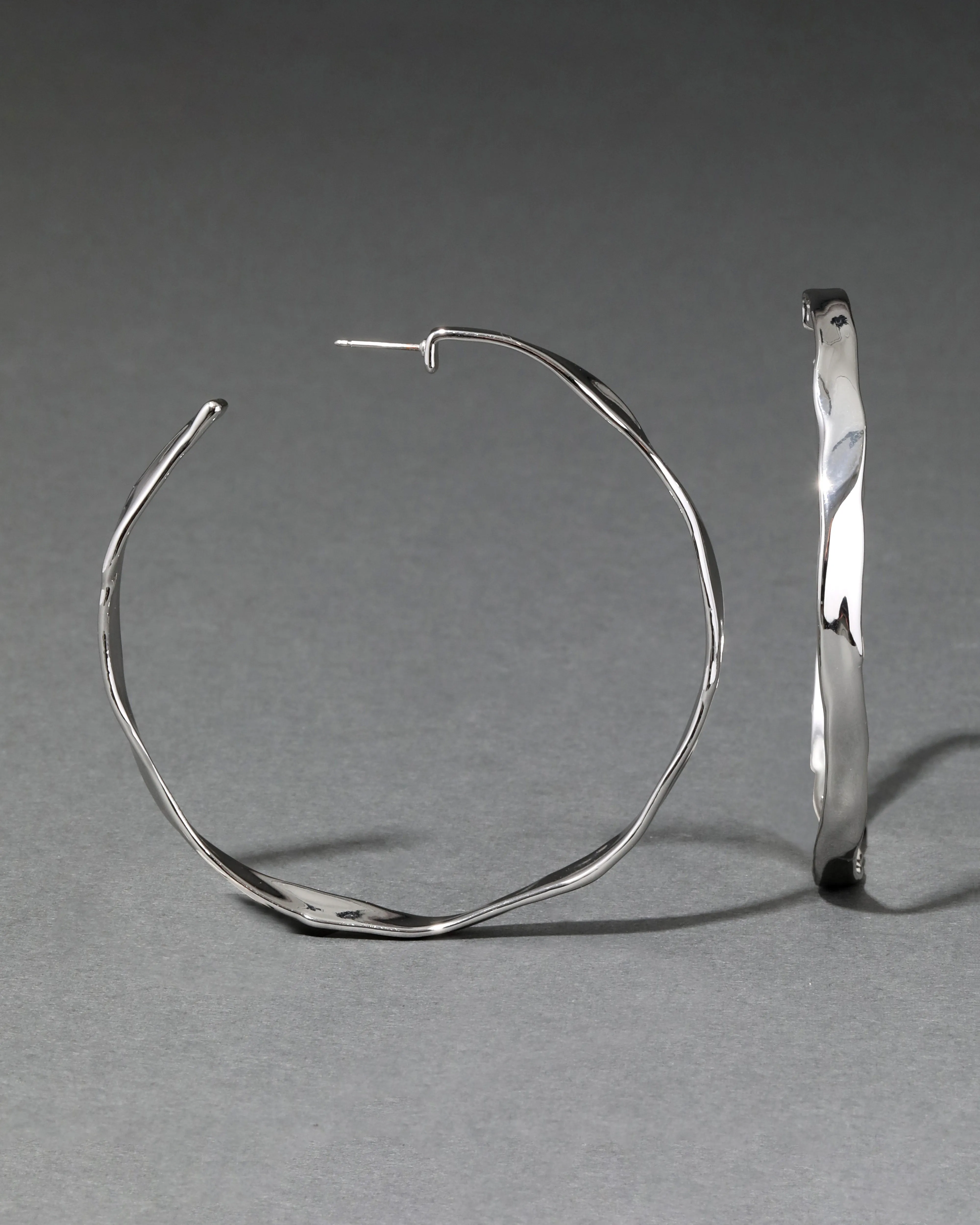 Molten Silver X-Large Hoop Earring sold by Alexis Bittar product image thumbnail 4