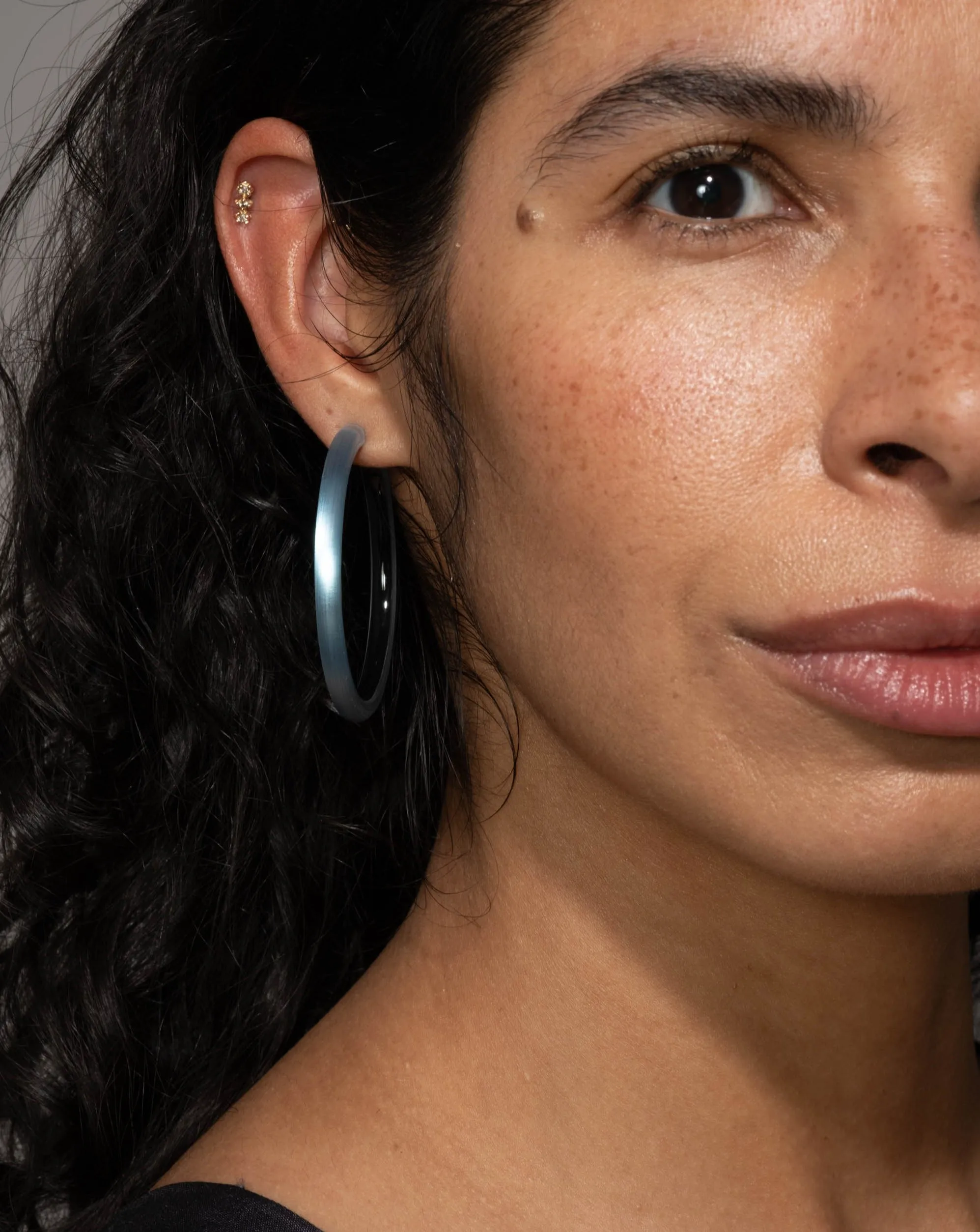 Skinny Lucite Hoop Earring- Bermuda Blue sold by Alexis Bittar product image thumbnail 2