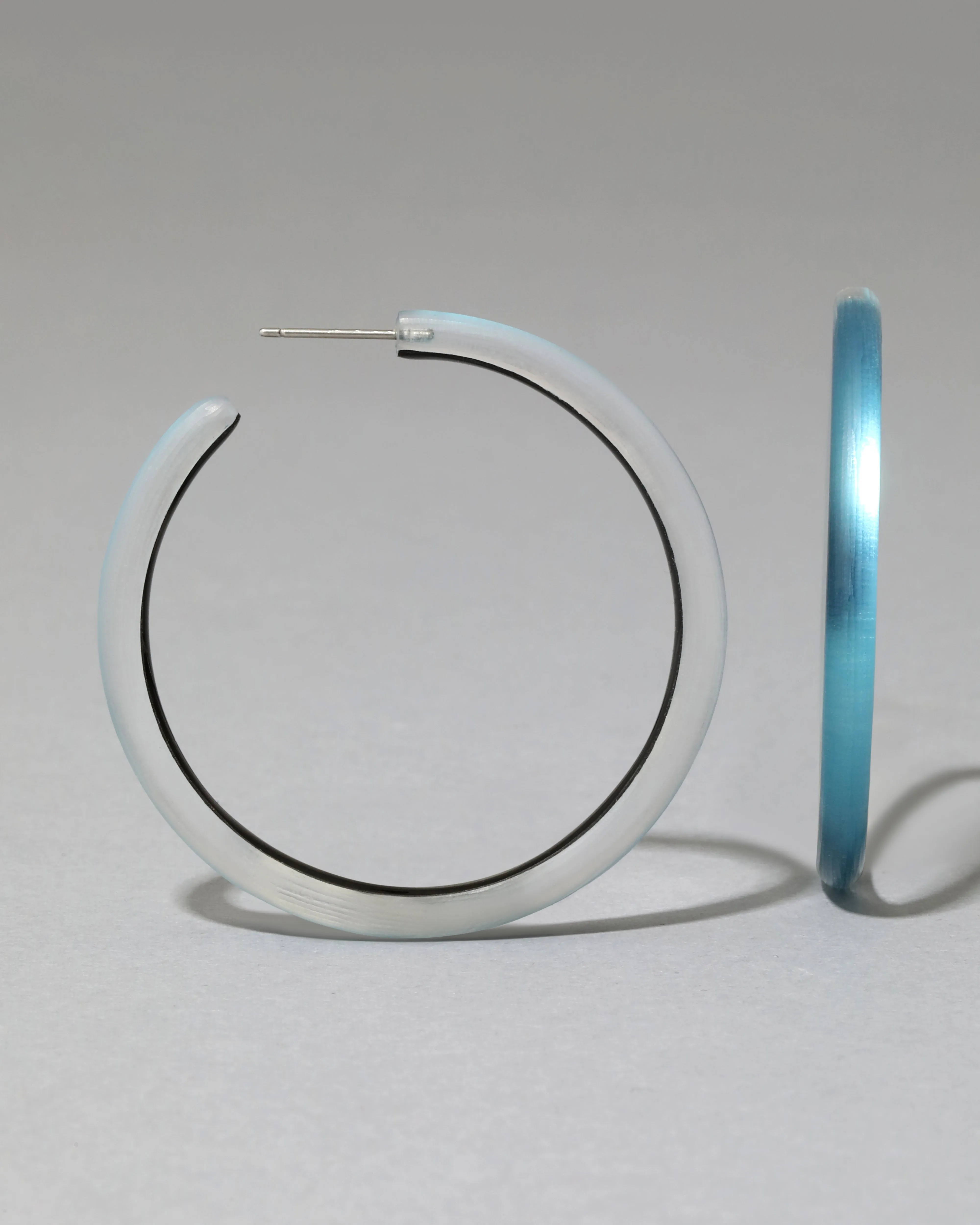 Skinny Lucite Hoop Earring- Bermuda Blue sold by Alexis Bittar product image thumbnail 3