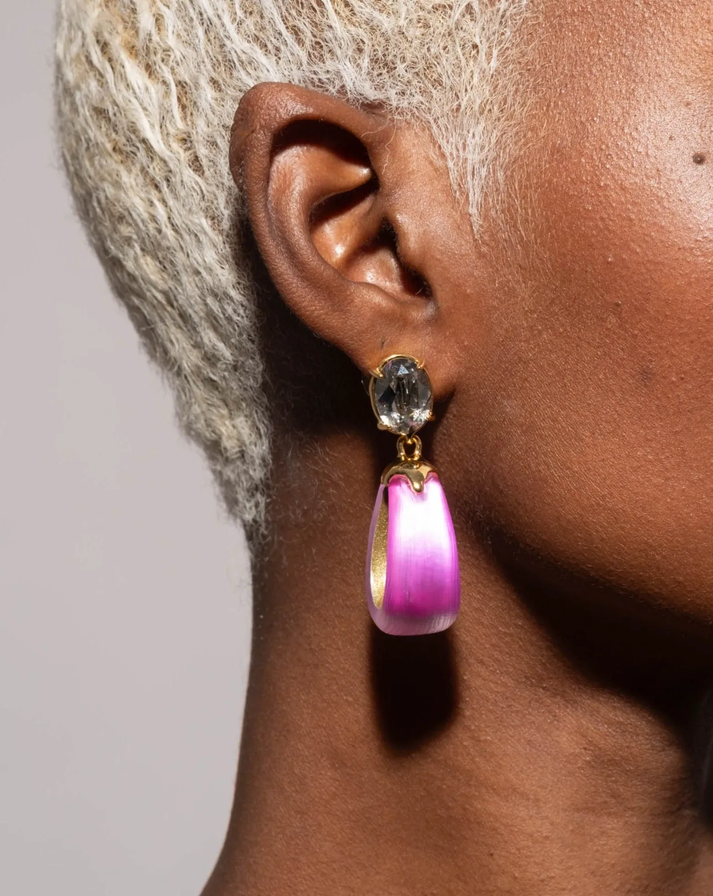 Bonbon Crystal Lucite Small Teardrop Hoop Earring- Azalea sold by Alexis Bittar product image thumbnail 2