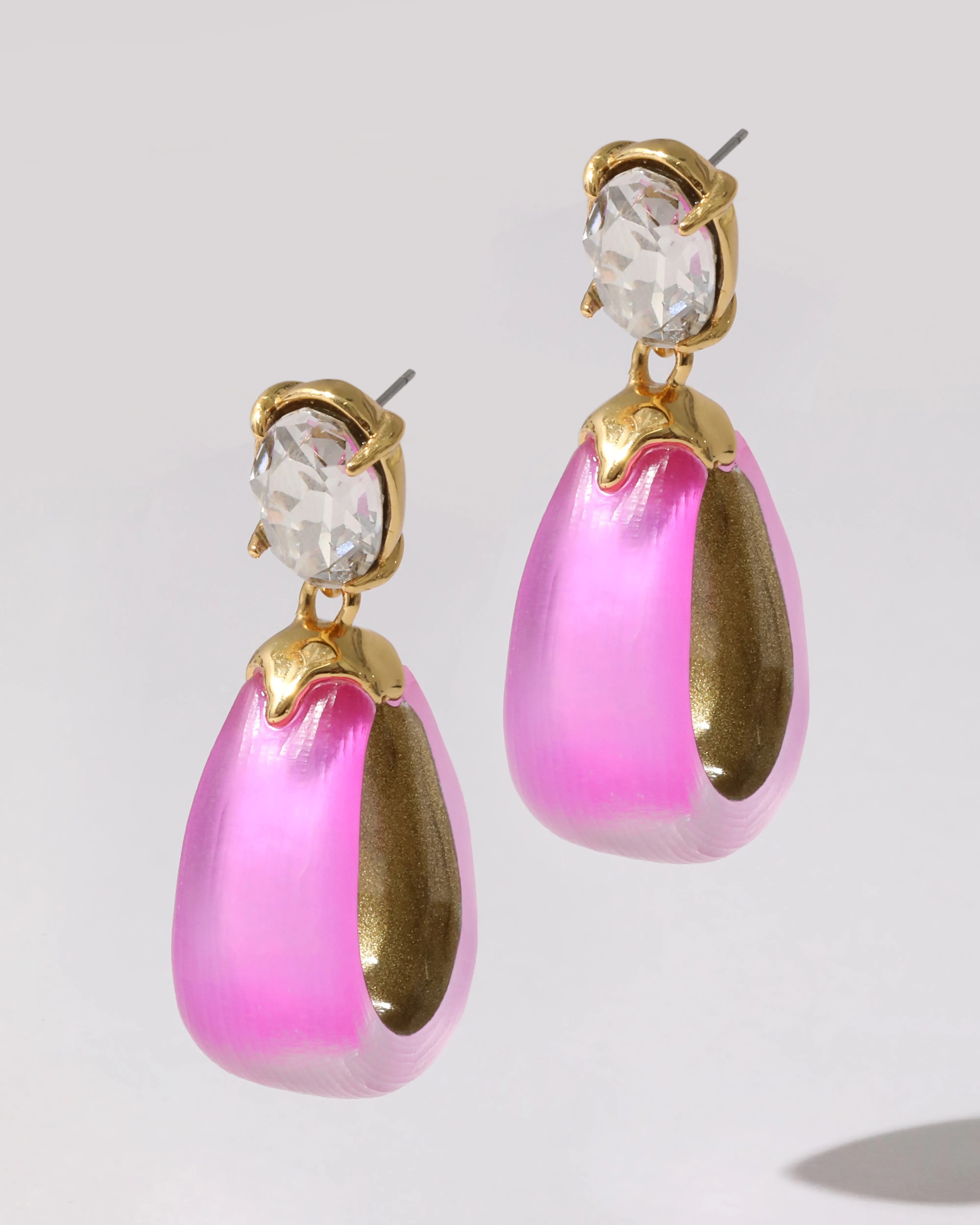 Bonbon Crystal Lucite Small Teardrop Hoop Earring- Azalea sold by Alexis Bittar product image thumbnail 4