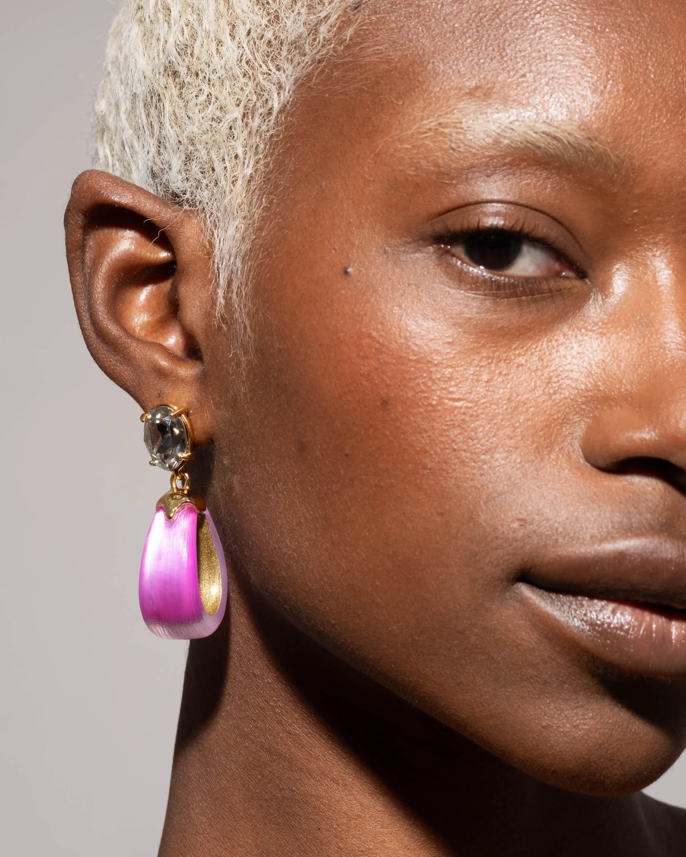 Bonbon Crystal Lucite Small Teardrop Hoop Earring- Azalea sold by Alexis Bittar product image thumbnail 3