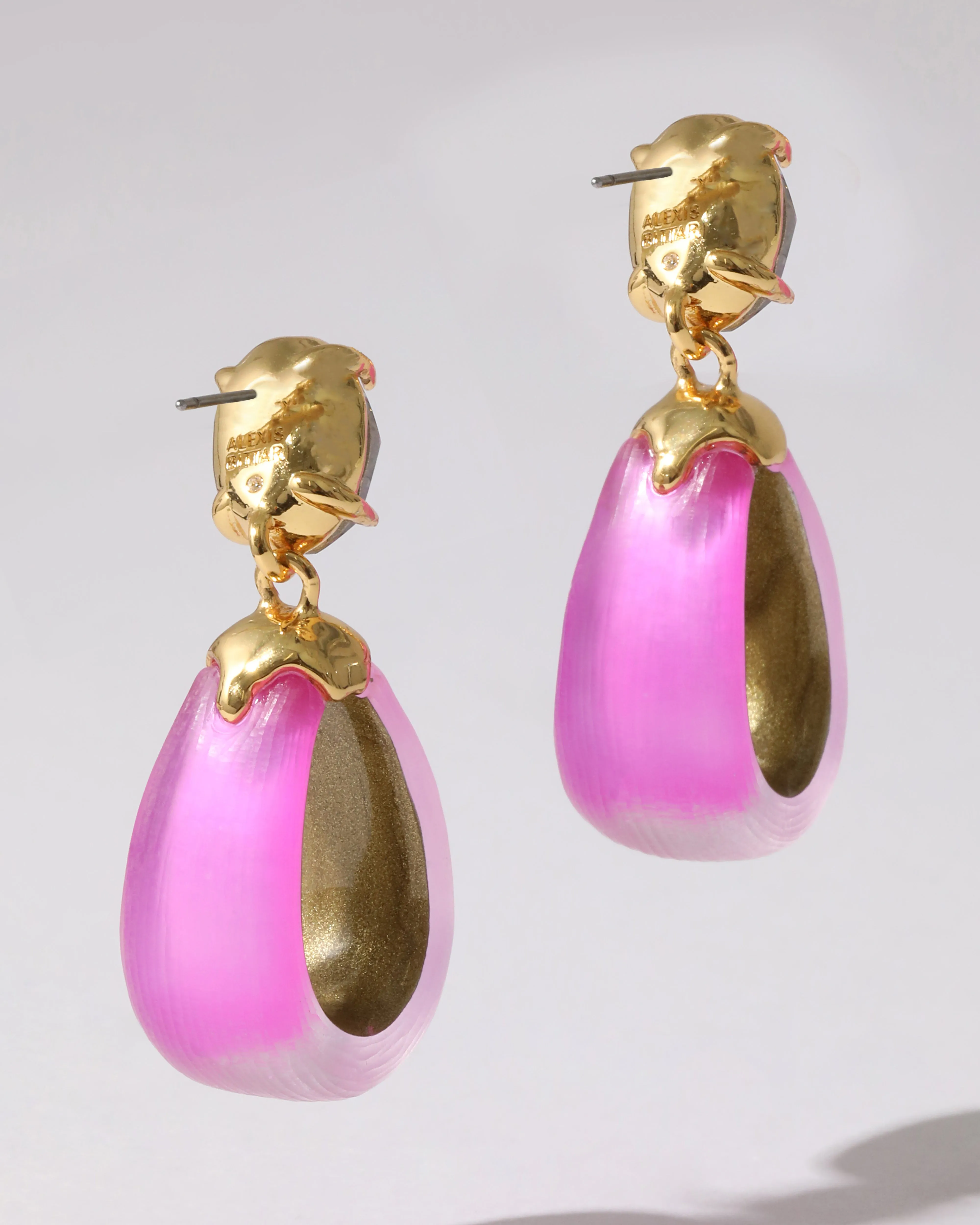 Bonbon Crystal Lucite Small Teardrop Hoop Earring- Azalea sold by Alexis Bittar product image thumbnail 5