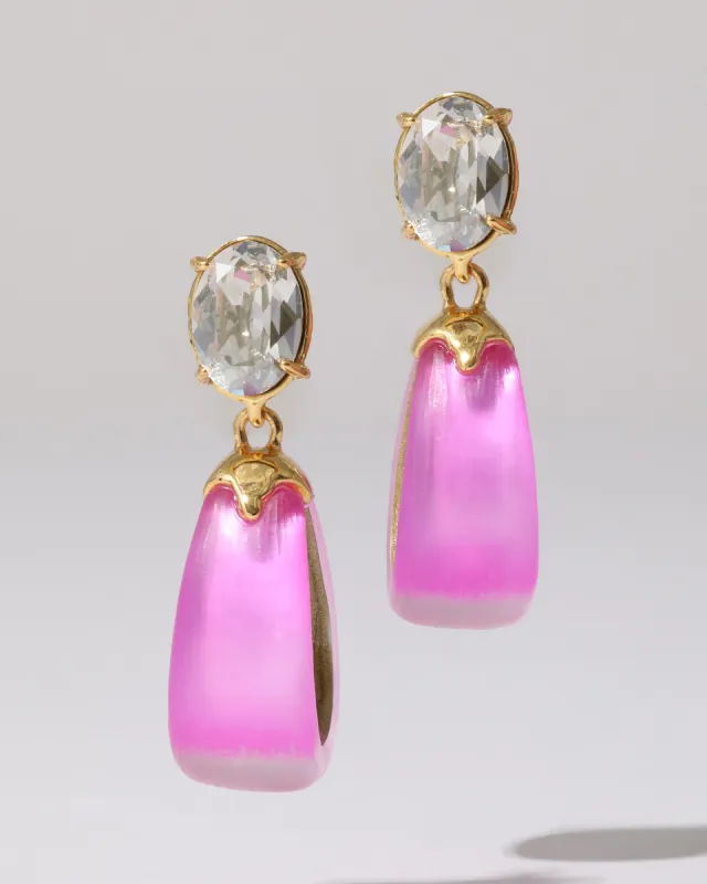 Bonbon Crystal Lucite Small Teardrop Hoop Earring- Azalea sold by Alexis Bittar