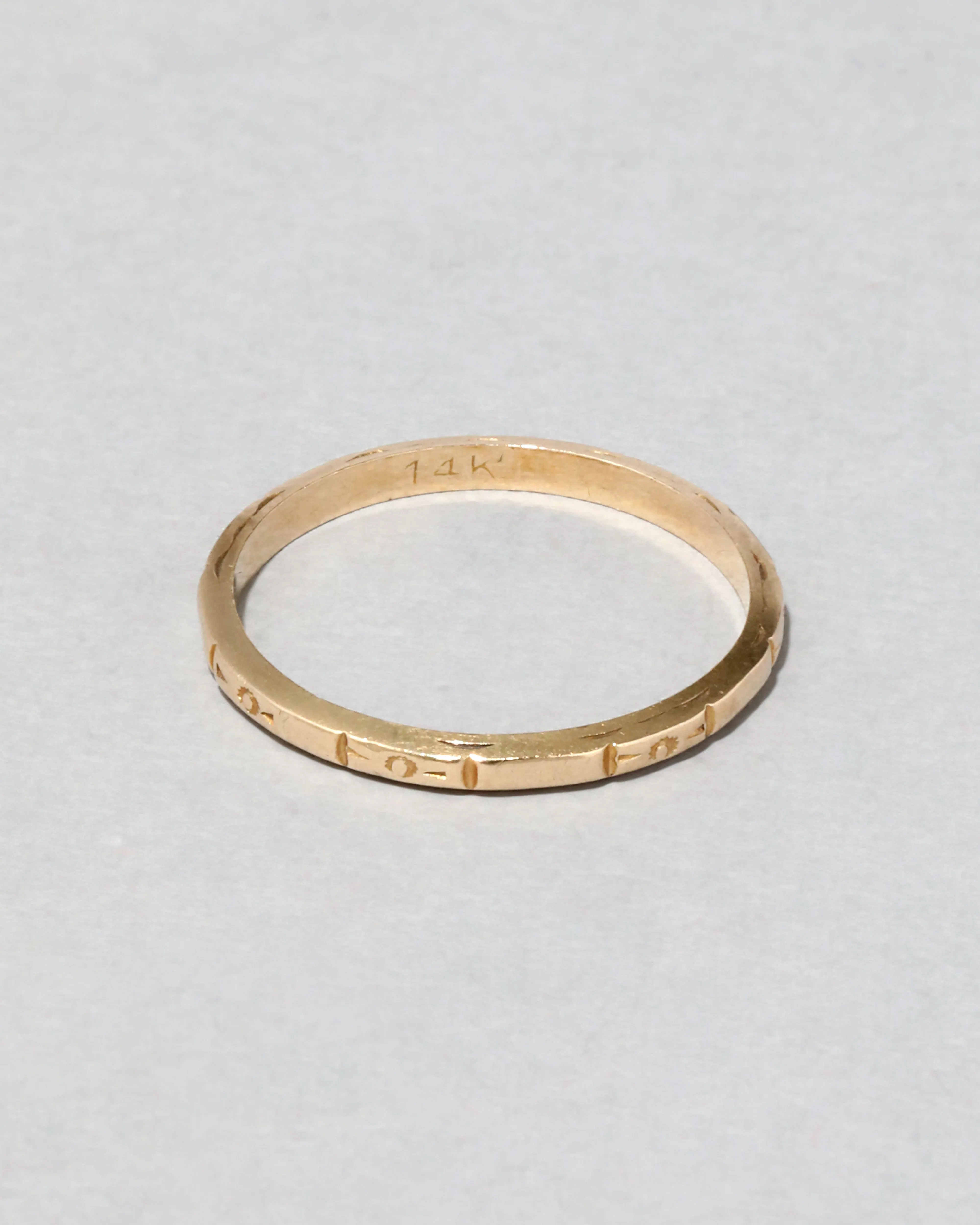 Vintage 1940s 14k Gold Hand-Carved Band Ring sold by Alexis Bittar product image thumbnail 3