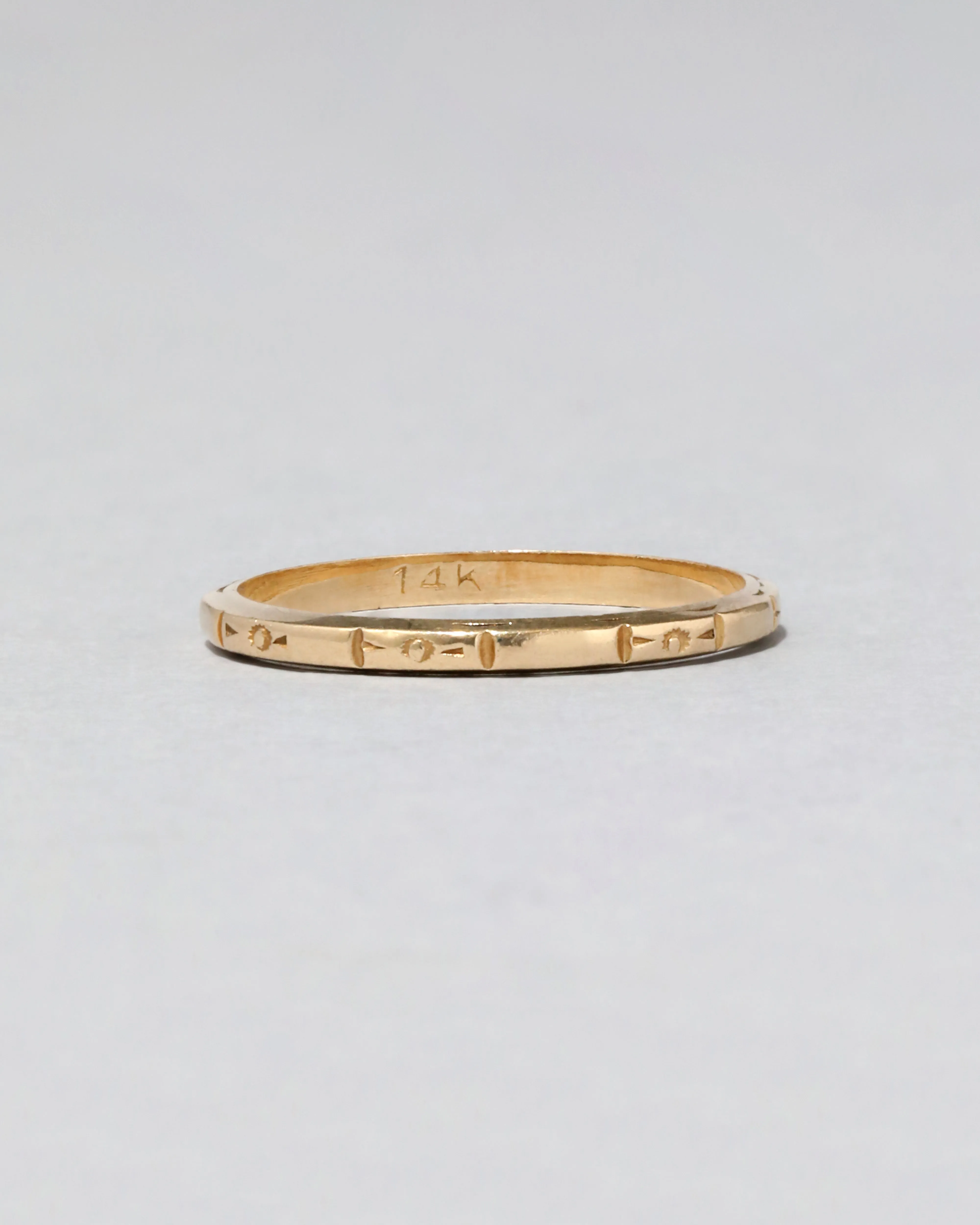 Vintage 1940s 14k Gold Hand-Carved Band Ring sold by Alexis Bittar product image thumbnail 2