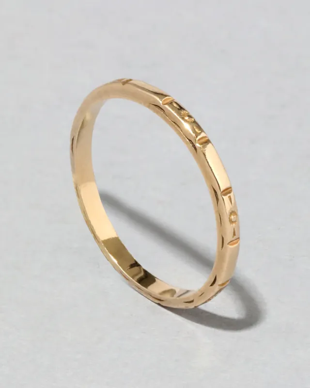 Vintage 1940s 14k Gold Hand-Carved Band Ring sold by Alexis Bittar