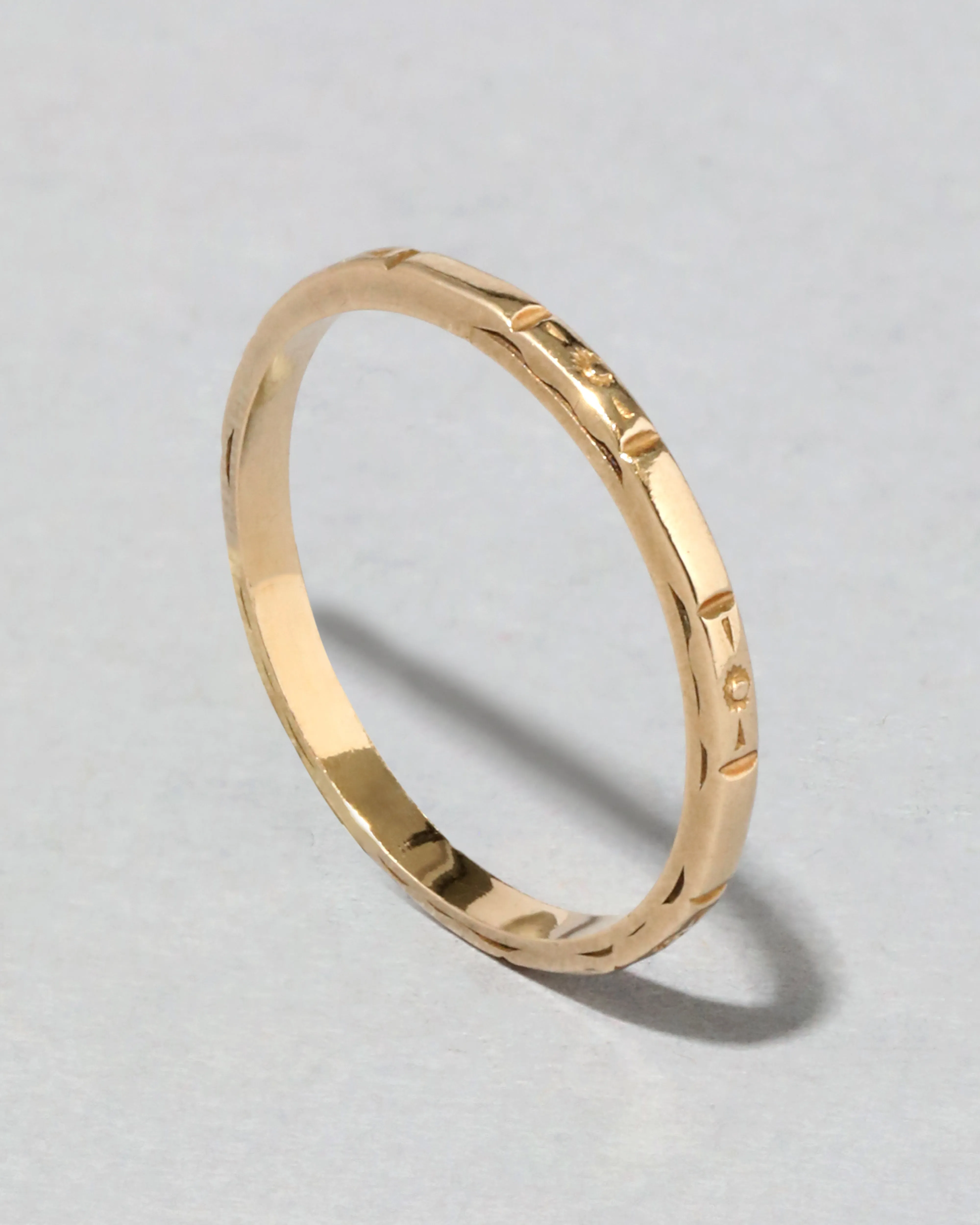 Vintage 1940s 14k Gold Hand-Carved Band Ring sold by Alexis Bittar