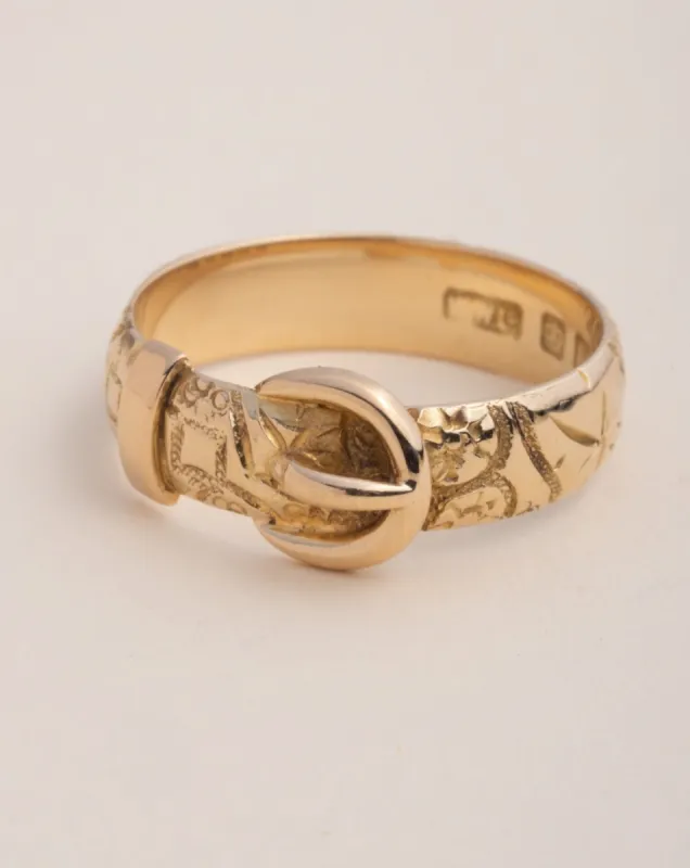 Victorian 1880s 18k Gold Buckle Band Ring made by Alexis Bittar
