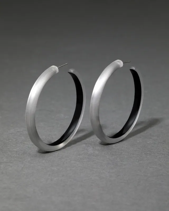 Skinny Lucite Hoop Earring- Pewter sold by Alexis Bittar