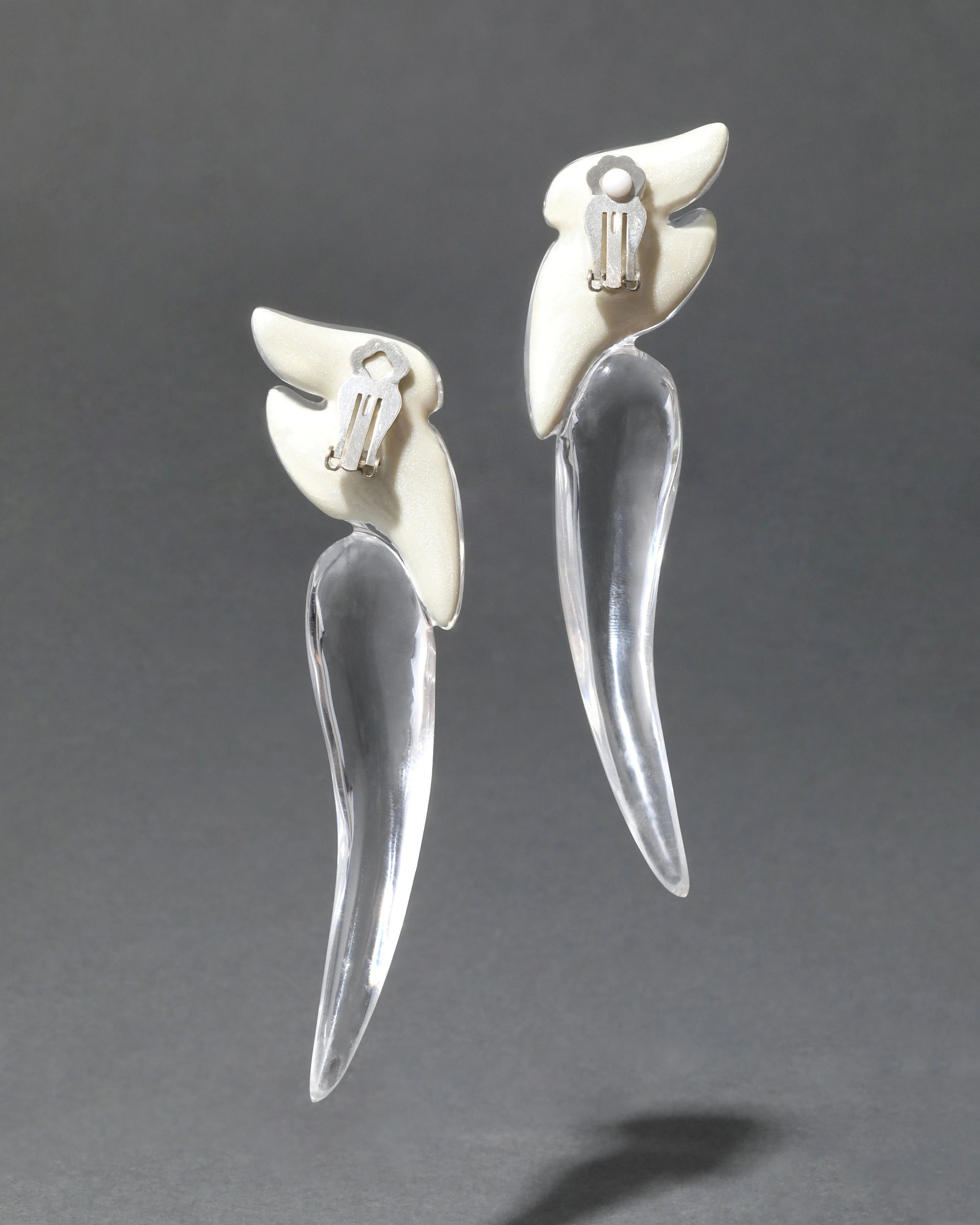Liquid Lucite Wave Long Clip Earring- Polished Silver sold by Alexis Bittar product image thumbnail 3