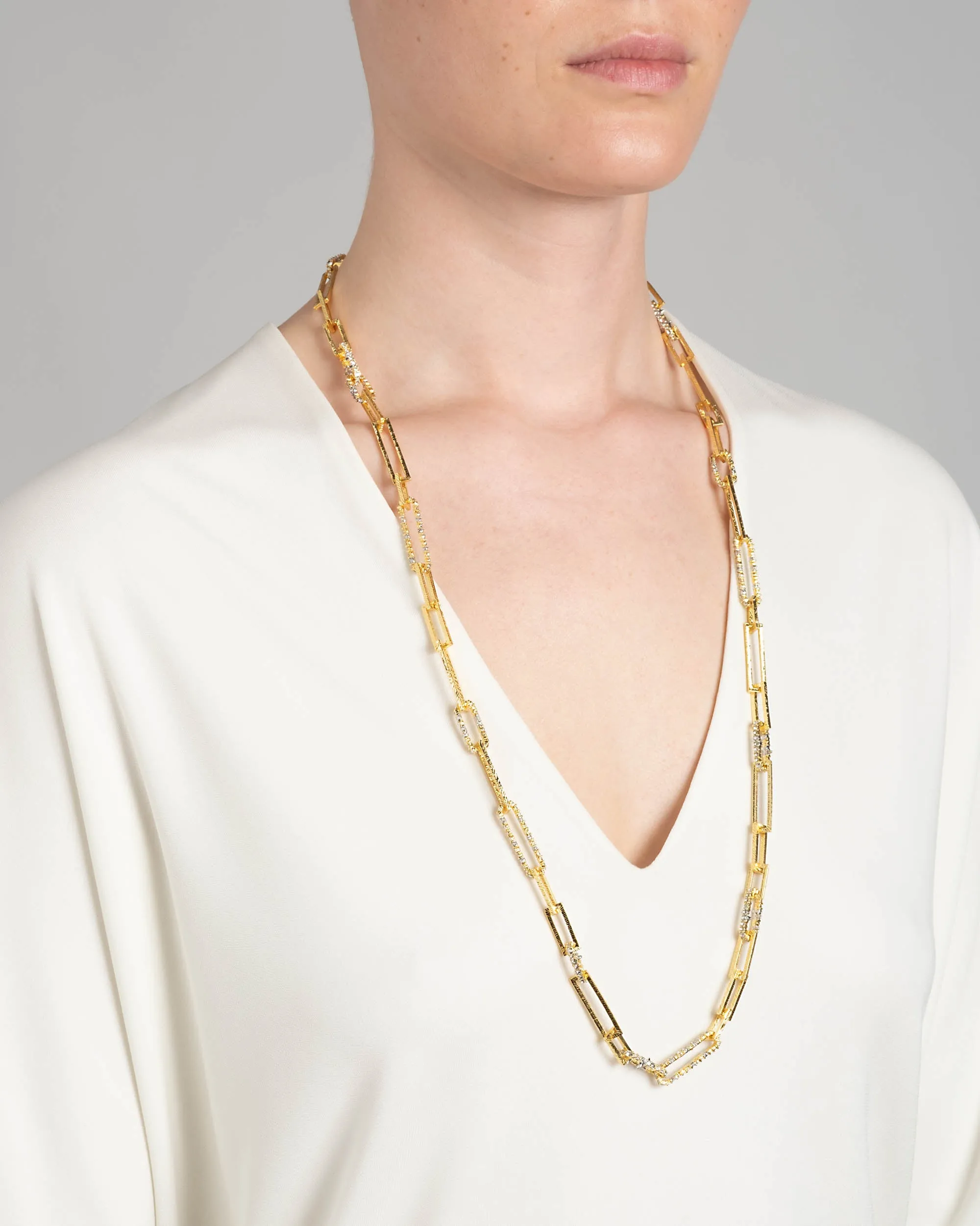 Crystal Encrusted Long Link Strand Necklace sold by Alexis Bittar product image thumbnail 2